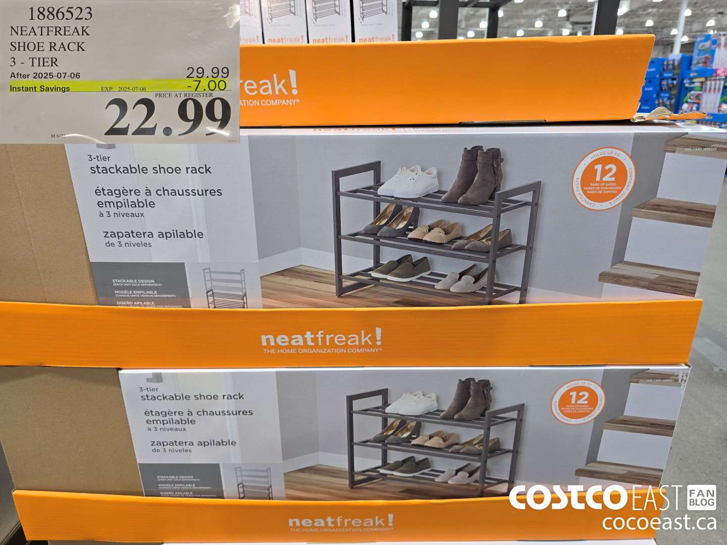 1886523 NEATFREAK SHOE RACK 3 - TIER ($7.00 INSTANT SAVINGS EXPIRES ON 2025-07-06) $22.99