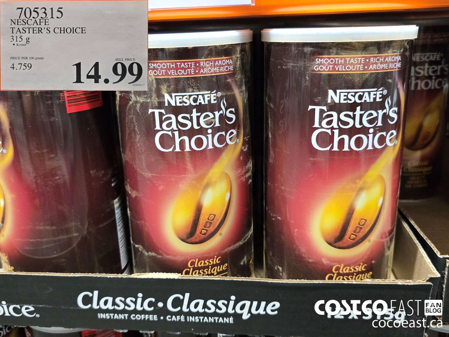 705315 NESCAFE TASTER'S CHOICE 315 g $14.99