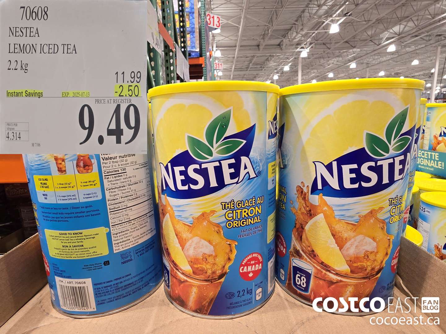 70608 NESTEA LEMON ICED TEA 2.2 KG ($2.50 INSTANT SAVINGS EXPIRES ON 2025-07-13) $9.49
