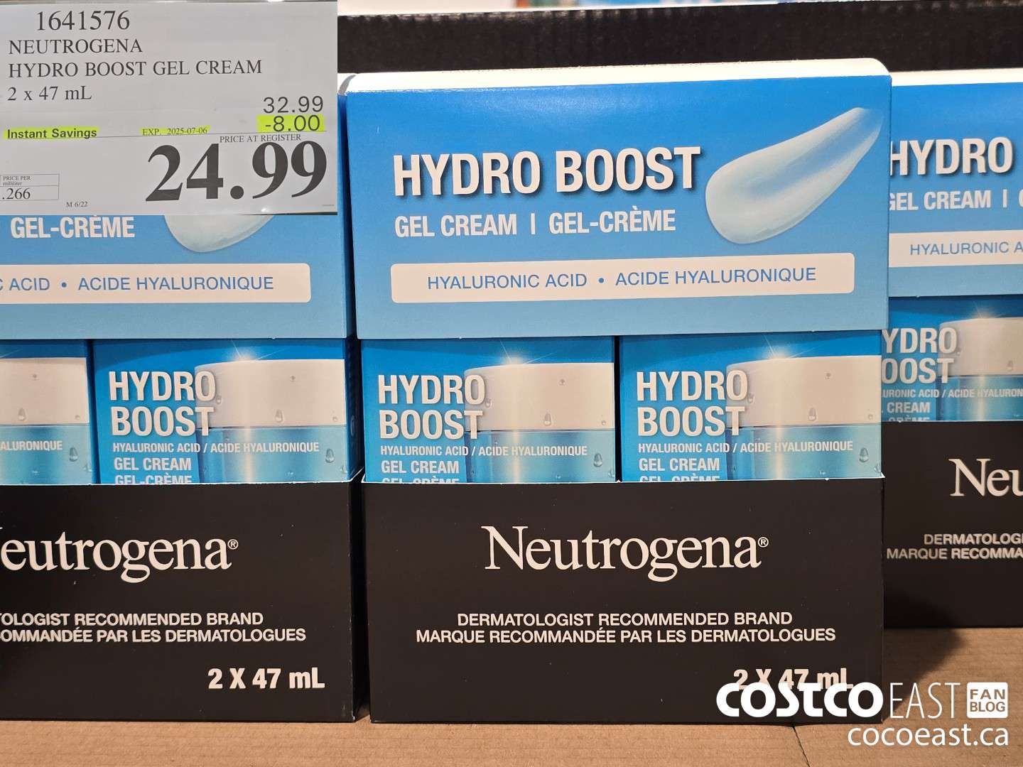 1641576 NEUTROGENA HYDROBOOST GEL CREAM 2 X 47ML ($8.00 INSTANT SAVINGS EXPIRES ON 2025-07-23) $24.99