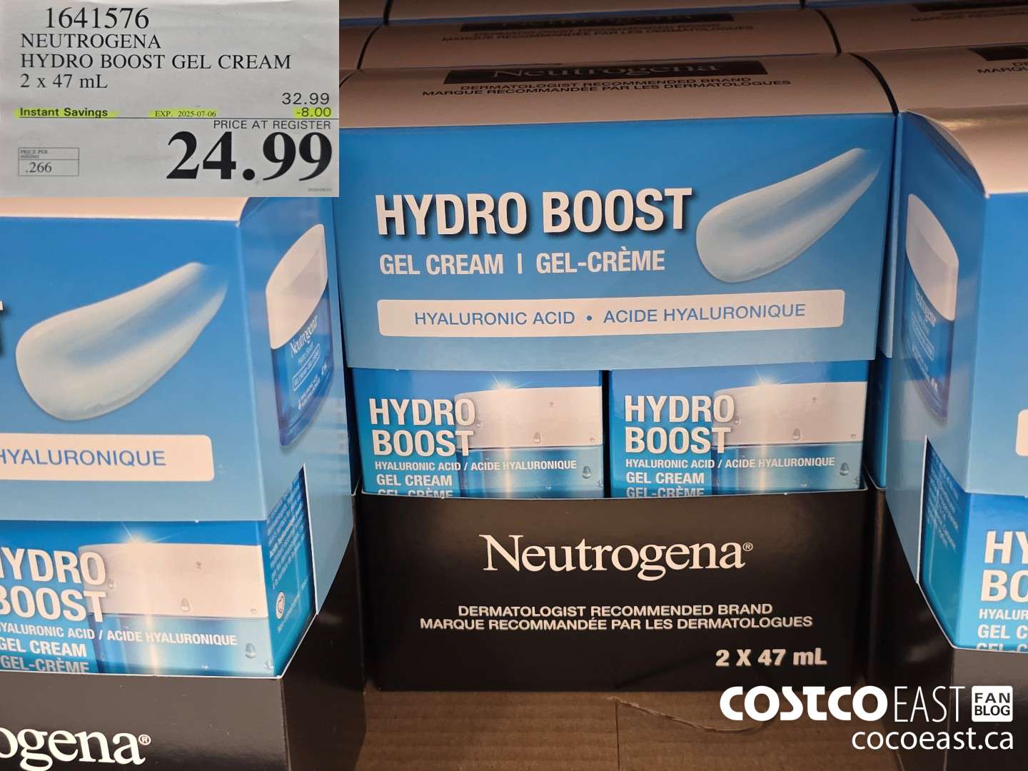 1641576 NEUTROGENA HYDROBOOST GEL CREAM 2 X 47ML ($8.00 INSTANT SAVINGS EXPIRES ON 2025-07-06) $24.99