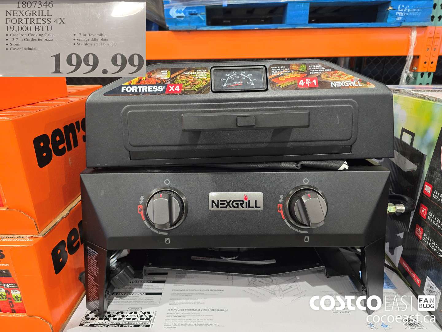 1807346 NEXGRILL FORTRESS 4X 19,000 BTU $199.99