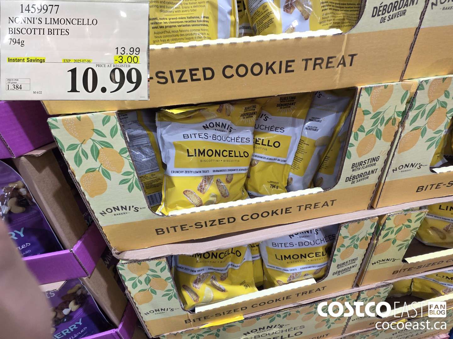 1459977 NONNI'S LIMONCELLO BISCOTTI BITES 794G ($3.00 INSTANT SAVINGS EXPIRES ON 2025-07-06) $10.99