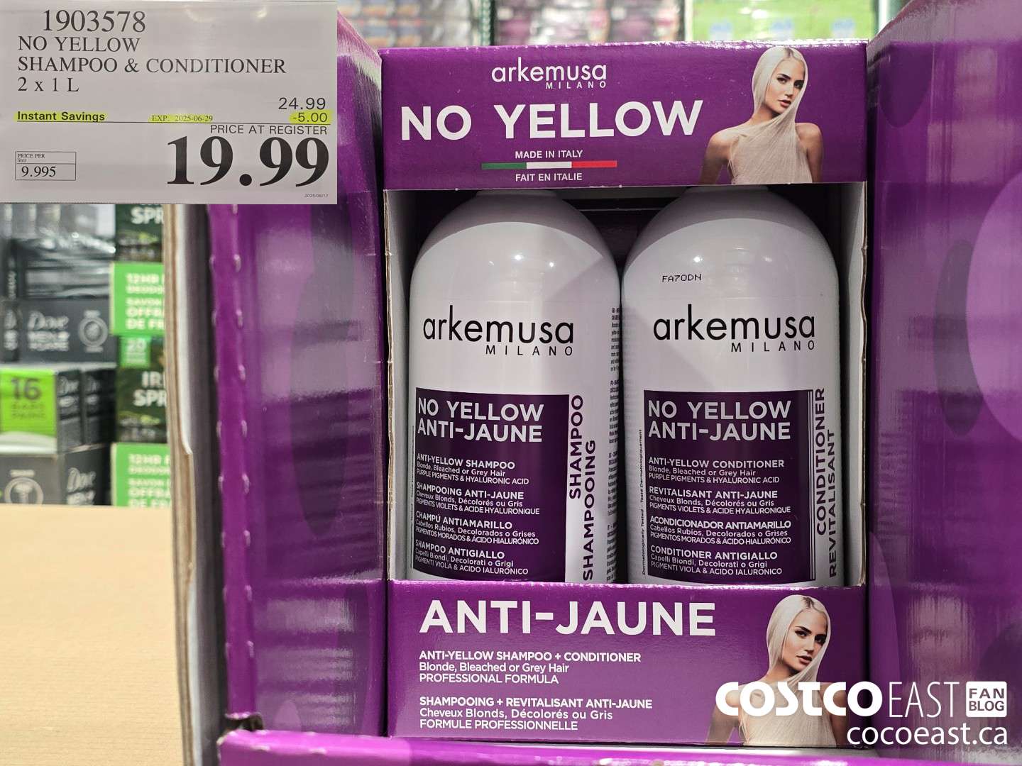 1903578 NO YELLOW SHAMPOO & CONDITIONER 2 X 1L ($5.00 INSTANT SAVINGS EXPIRES ON 2025-06-29) $19.99
