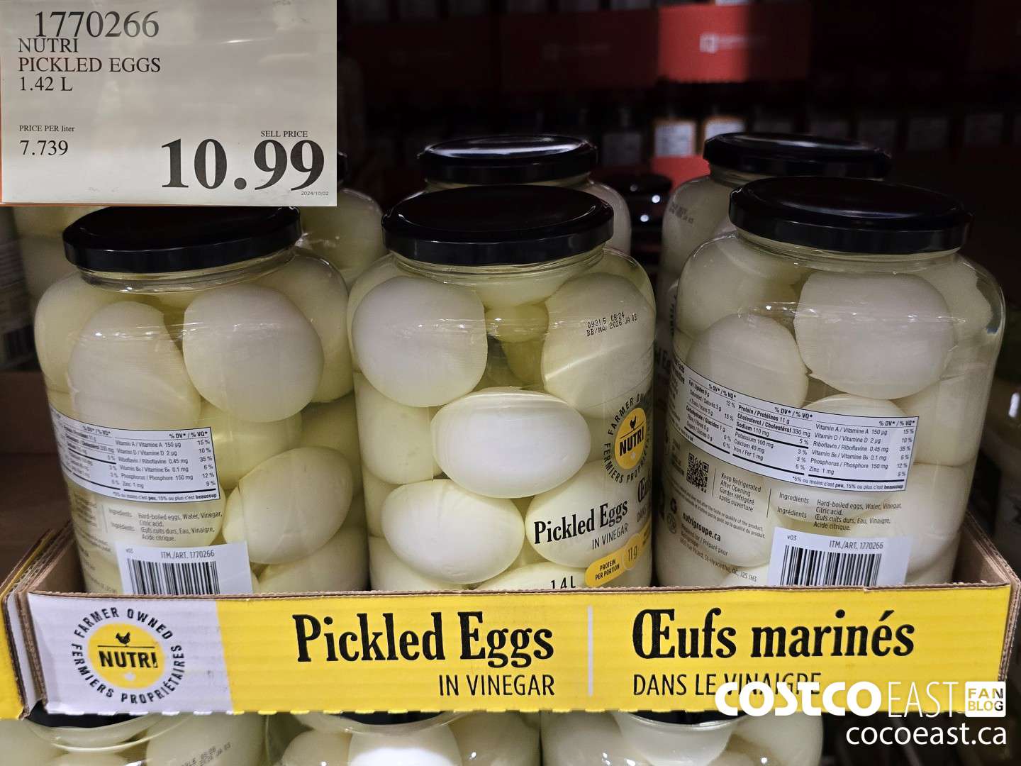 1770266 NUTRI PICKLED EGGS 1.42 L $10.99