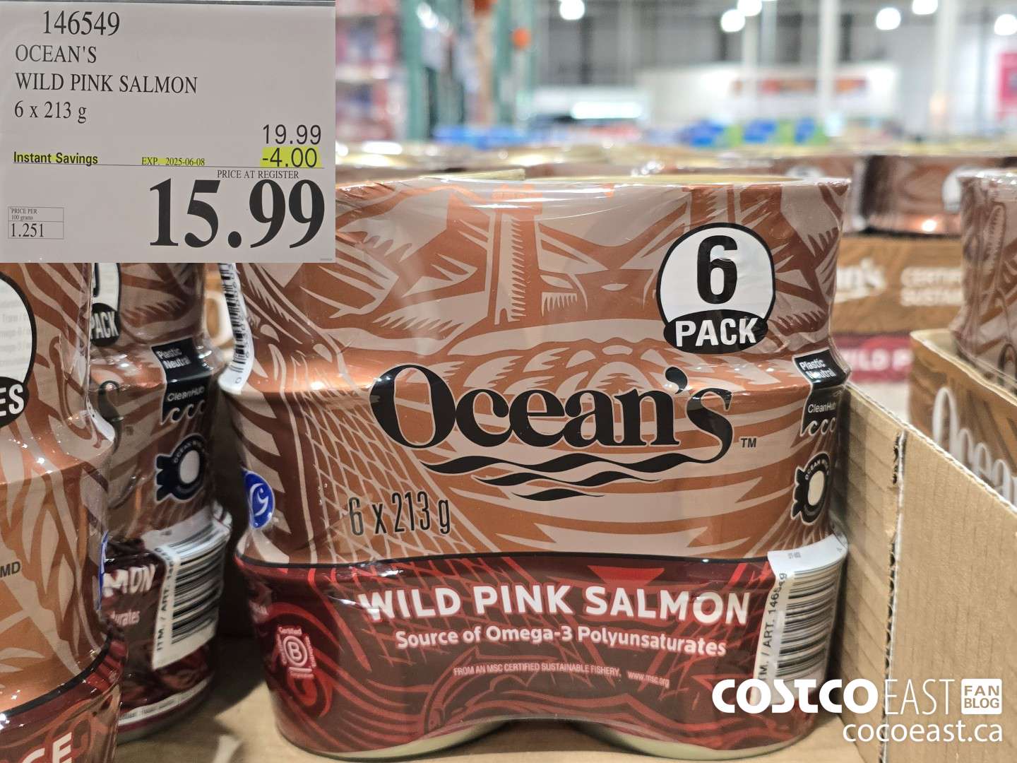 146549 OCEAN'S WILD PINK SALMON 6 X 213 g ($4.00 INSTANT SAVINGS EXPIRES ON 2025-06-08) $15.99