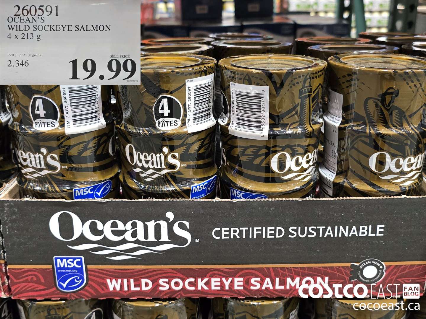 260591 OCEAN'S WILD SOCKEYE SALMON 4 x 213 G $19.99