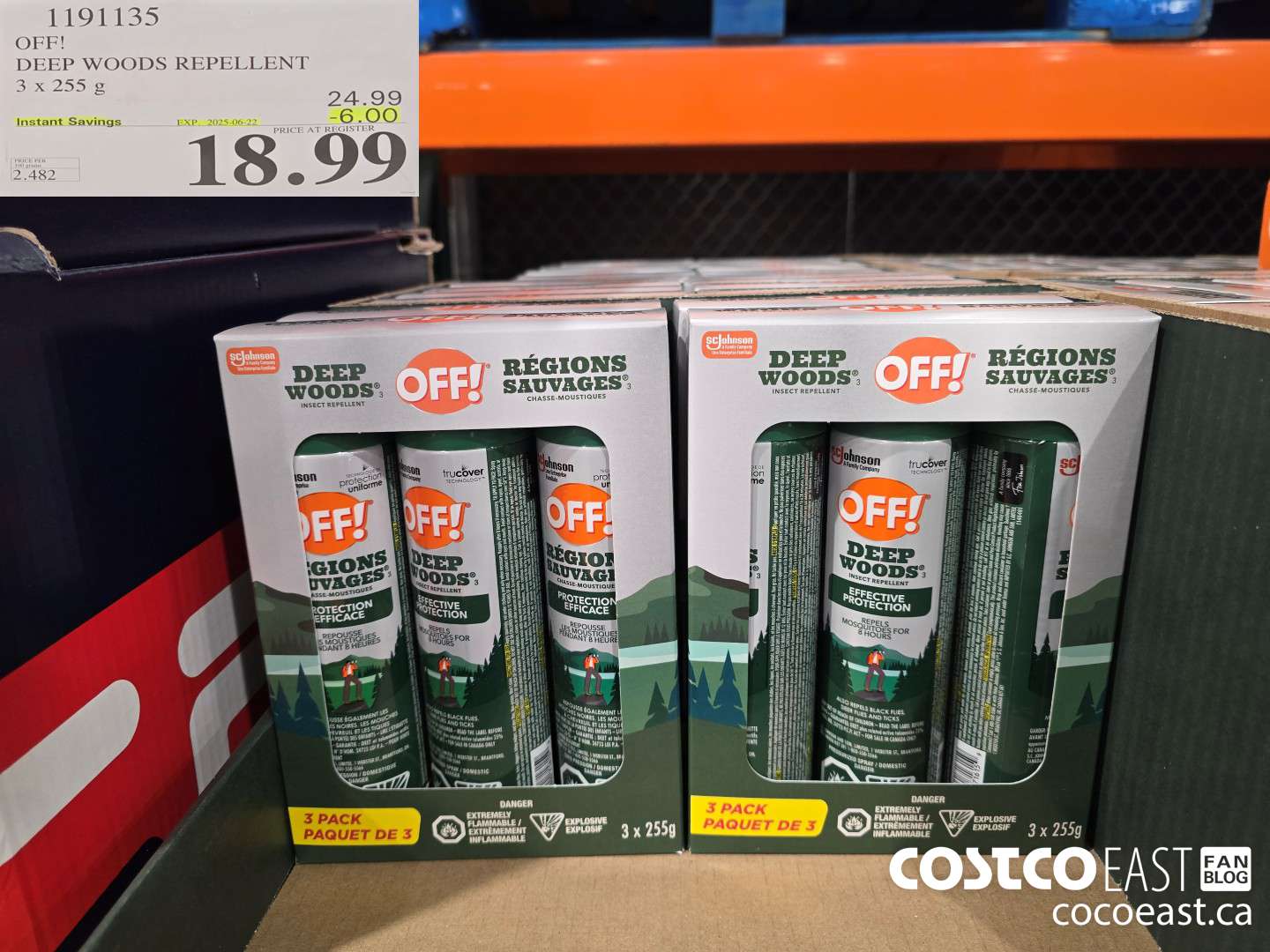 1191135 OFF! DEEP WOODS REPELLENT 3 X 255 G ($6.00 INSTANT SAVINGS EXPIRES ON 2025-06-22) $18.99