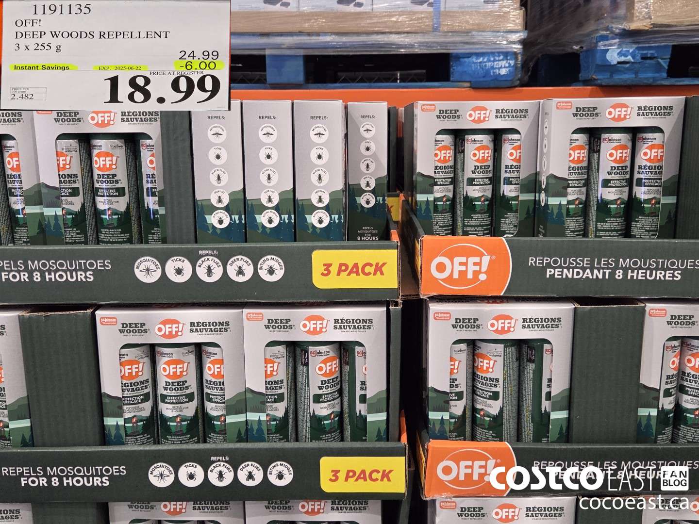 1191135 OFF! DEEP WOODS REPELLENT 3 X 255 G ($6.00 INSTANT SAVINGS EXPIRES ON 2025-06-22) $18.99