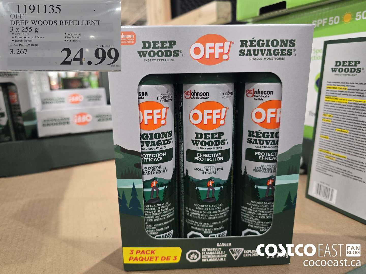 1191135 OFF! DEEP WOODS REPELLENT 3 X 255 G $24.99