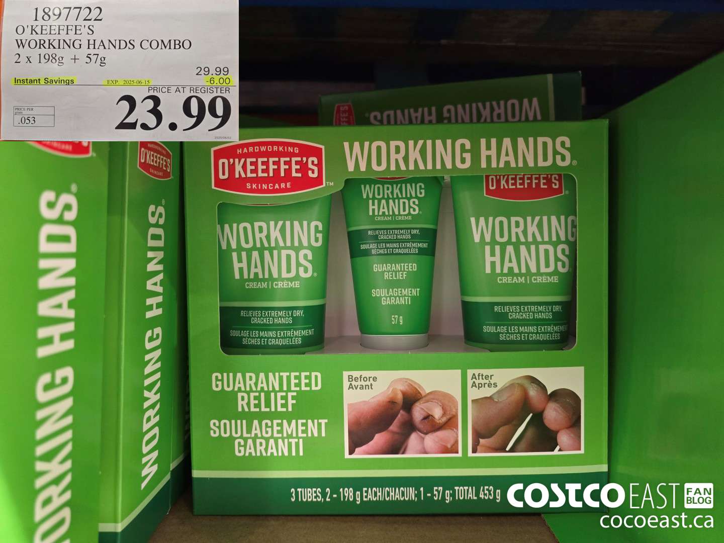 1897722 O'KEEFFE'S WORKING HANDS COMBO 2 x 198g + 57G ($6.00 INSTANT SAVINGS EXPIRES ON 2025-06-15) $23.99