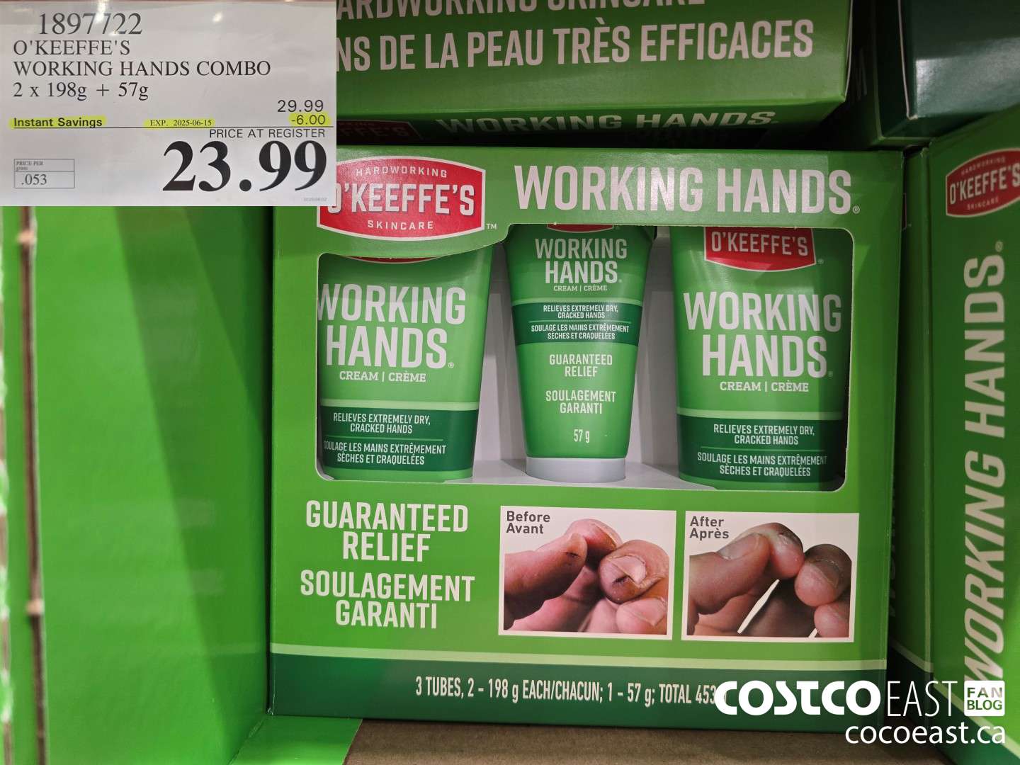 1897722 O'KEEFFE'S WORKING HANDS COMBO 2 x 198g + 57G ($6.00 INSTANT SAVINGS EXPIRES ON 2025-06-15) $23.99