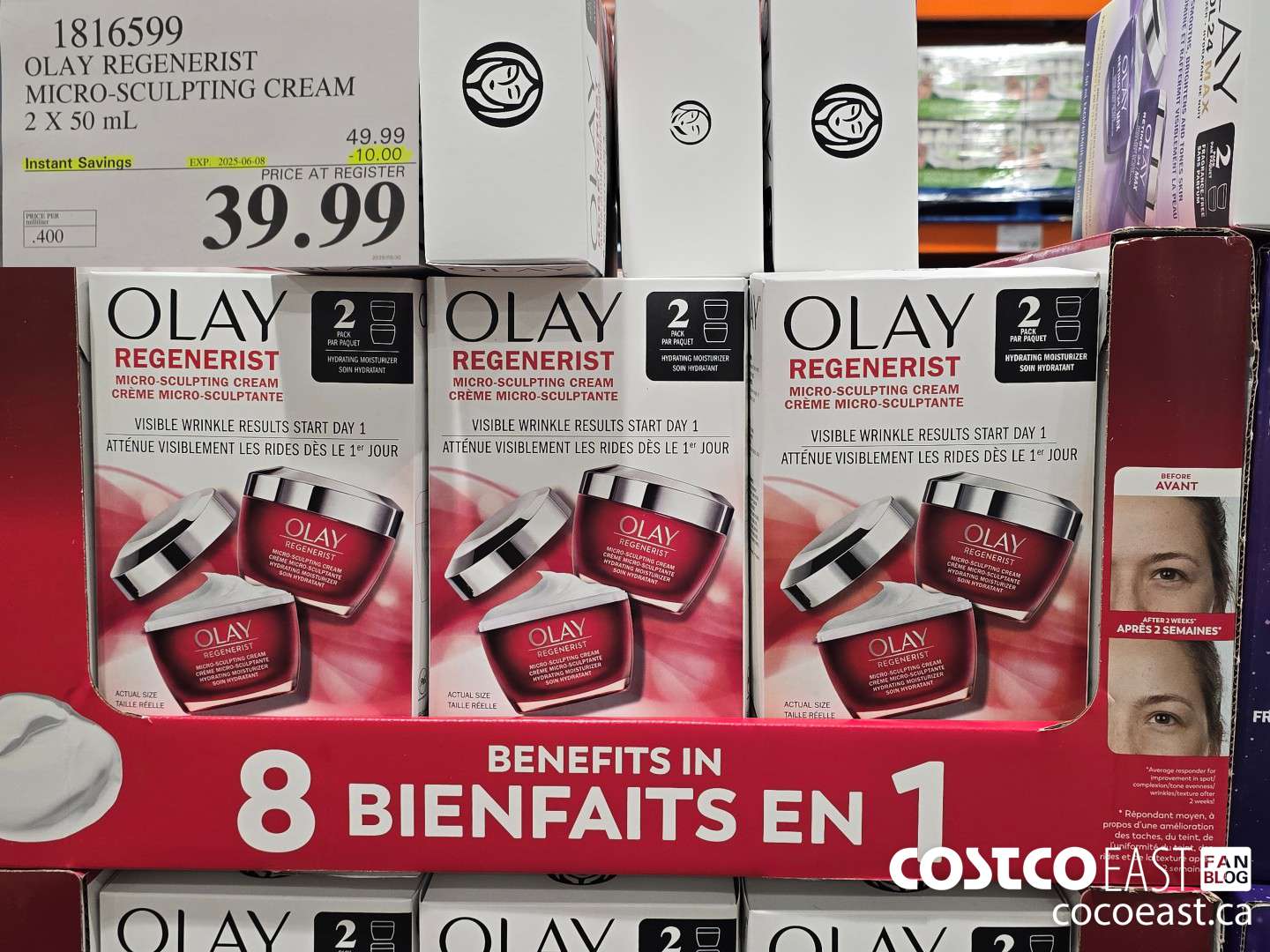 1816599 OLAY REGENERIST MICRO-SCULPTING CREAM 2 X 50 ML ($10.00 INSTANT SAVINGS EXPIRES ON 2025-06-08) $39.99