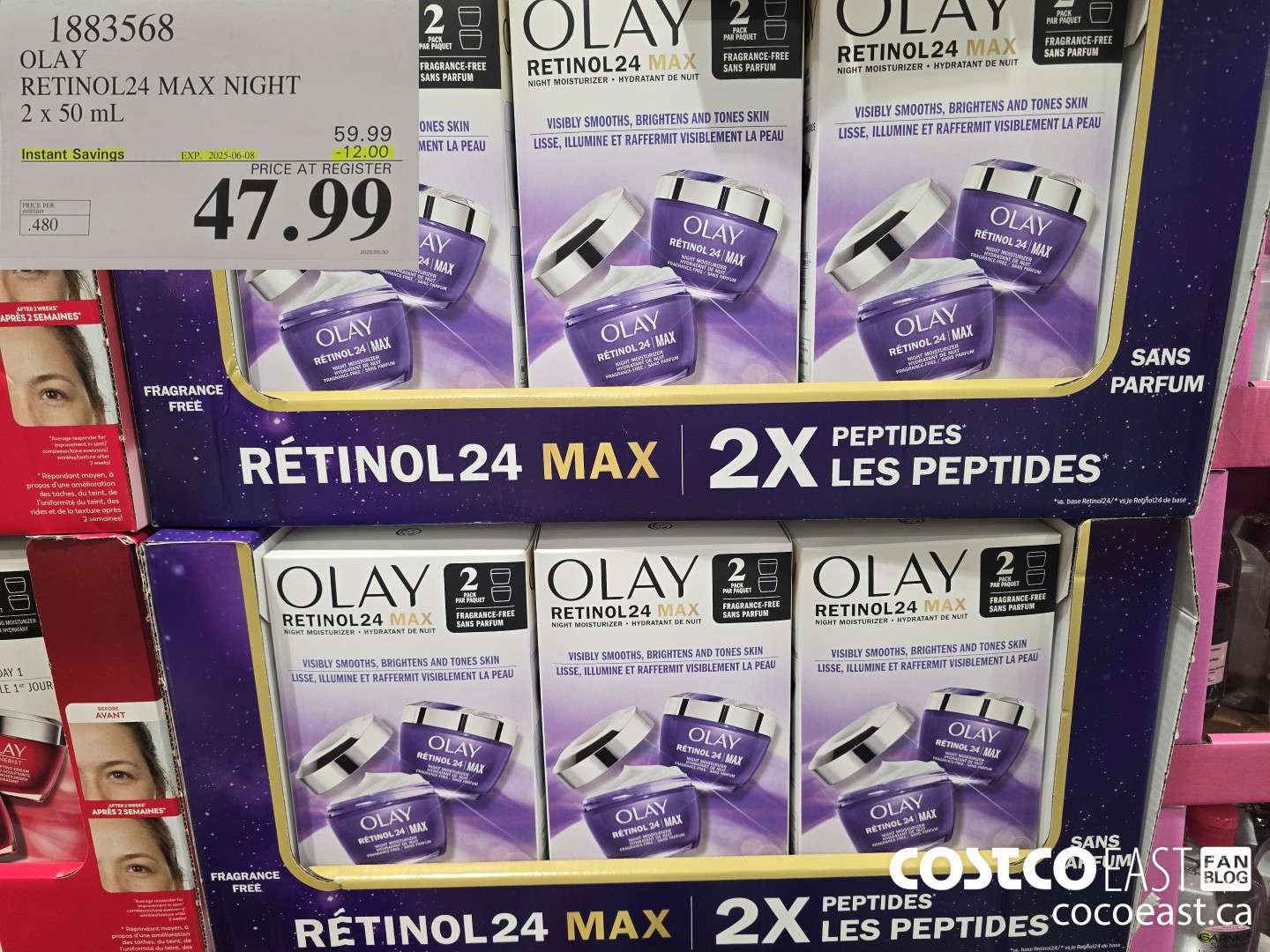 1883568 OLAY RETINOL24 MAX NIGHT 2 x50 ML ($12.00 INSTANT SAVINGS EXPIRES ON 2025-06-08) $47.99