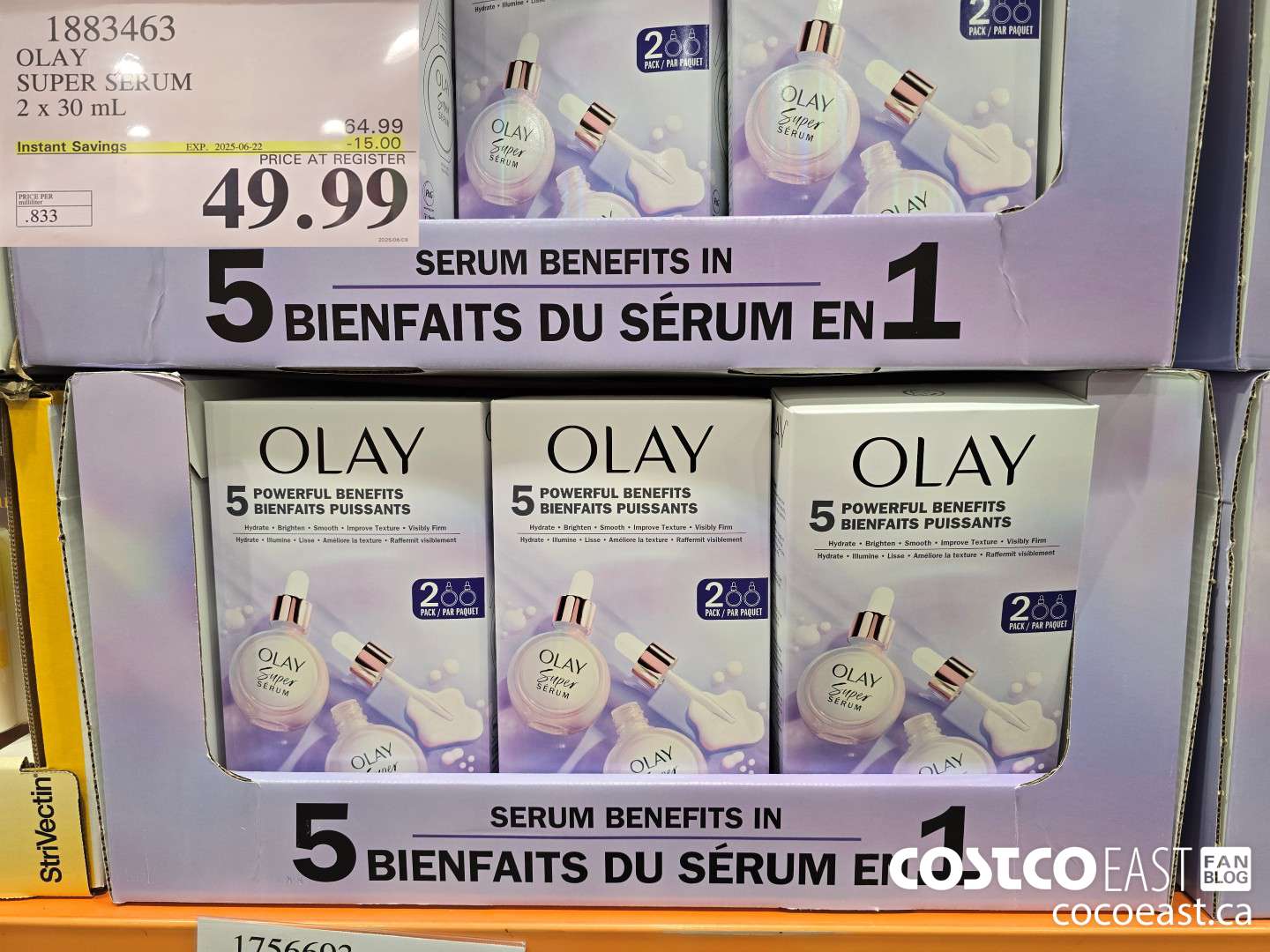 1883463 OLAY SUPER SERUM 2 x 30 mL ($15.00 INSTANT SAVINGS EXPIRES ON 2025-06-22) $49.99