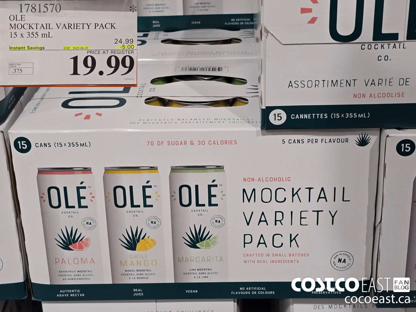 1781570 OLE MOCKTAIL VARIETY PACK 15 x 355 mL ($5.00 INSTANT SAVINGS EXPIRES ON 2025-06-29) $19.99