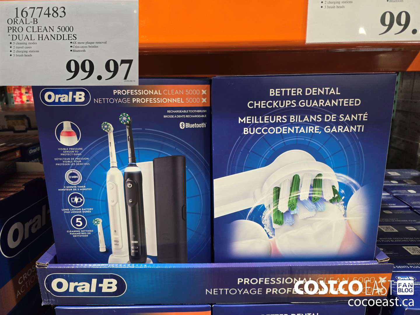 1677483 ORAL-B PRO CLEAN 5000 DUAL HANDLES $99.97