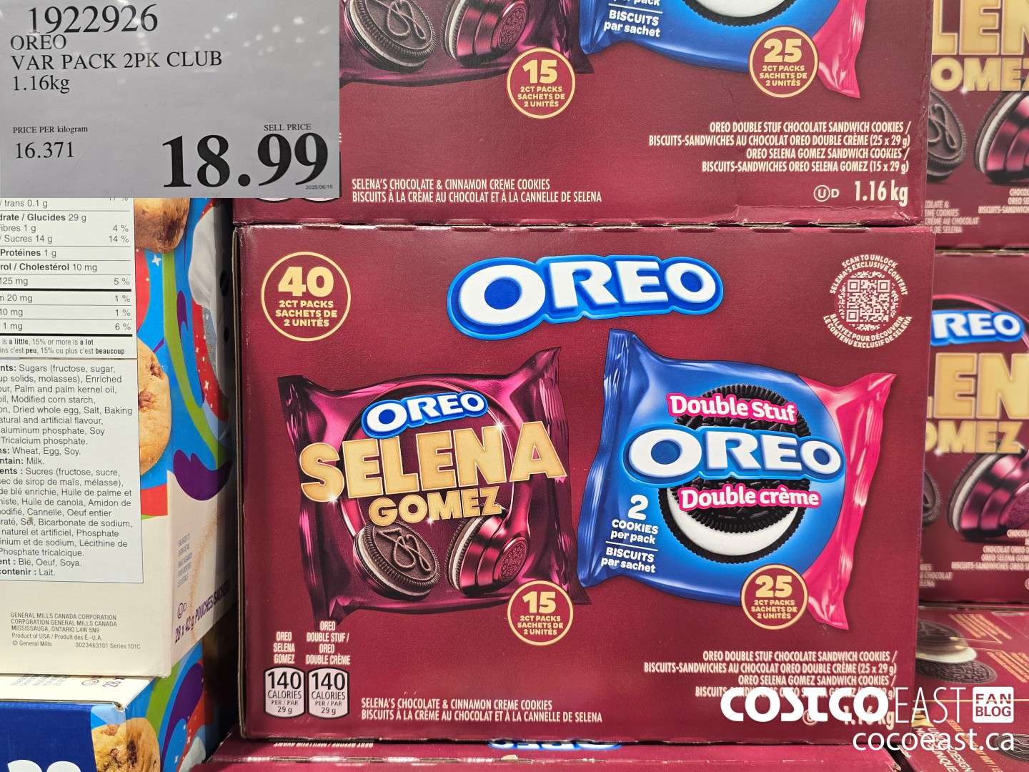 1922926 OREO VAR PACK 2PK CLUB 1.16 KG $18.99