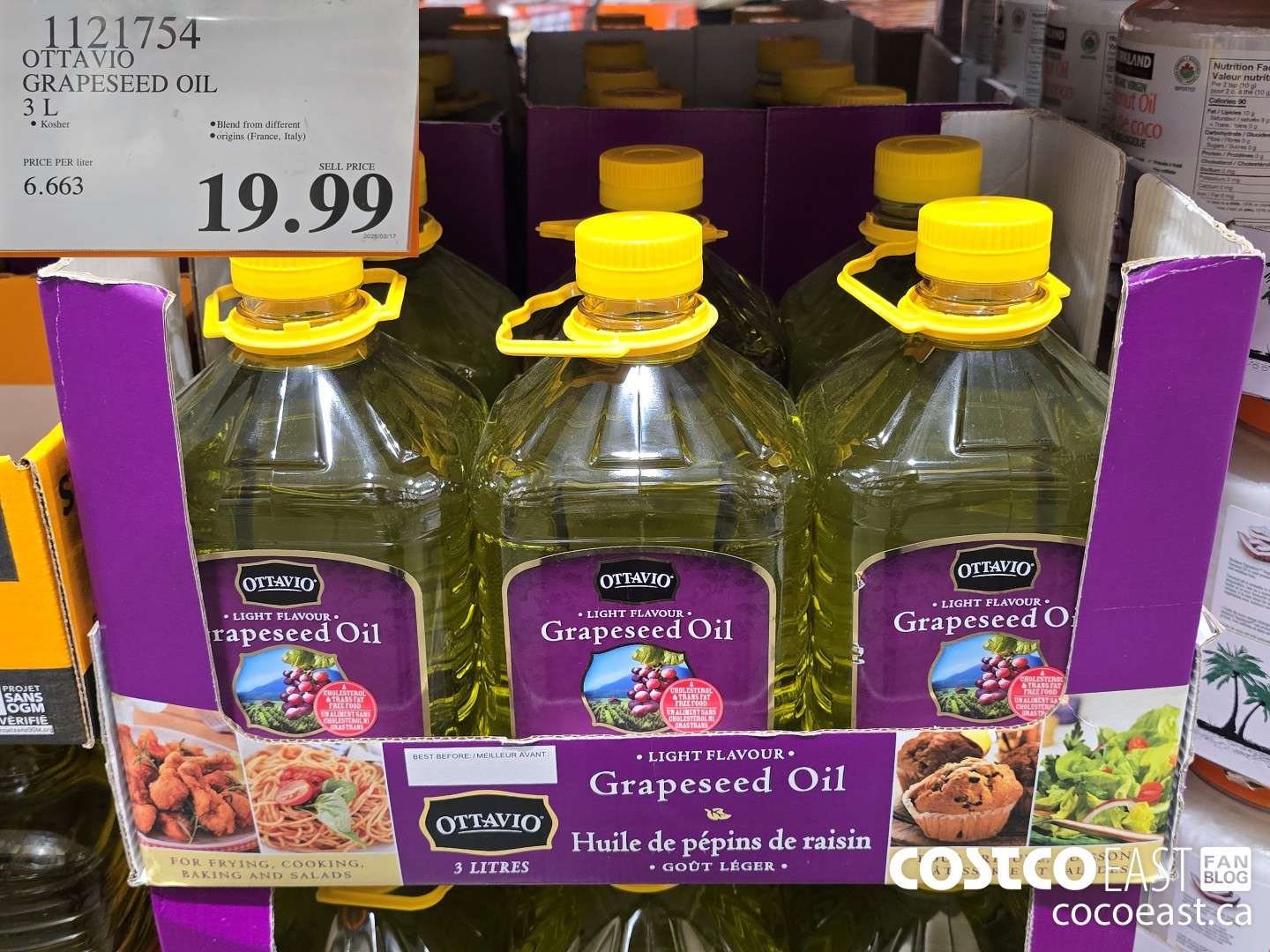 1121754 OTTAVIO GRAPESEED OIL 3L $19.99