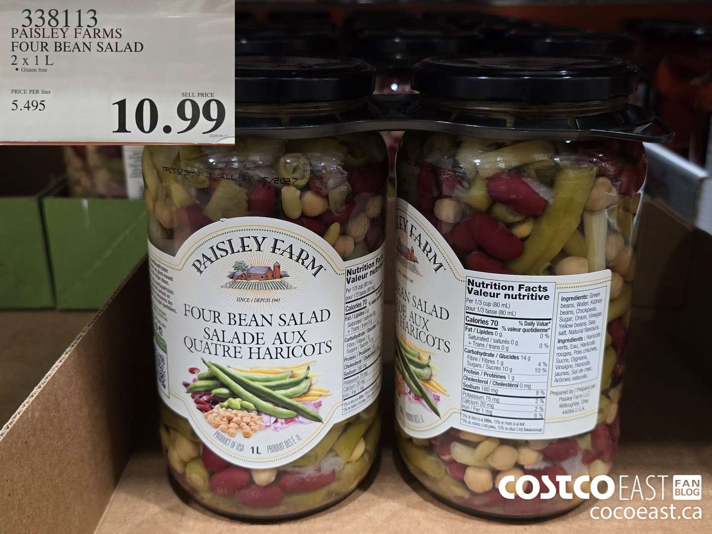 338113 PAISLEY FARMS FOUR BEAN SALAD 2 X 1 L $10.99