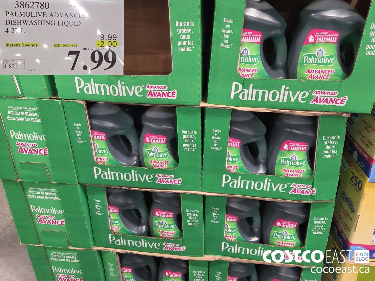 3862780 PALMOLIVE ADVANCED LIQUID DISH DETERGENT 4.27L ($2.00 INSTANT SAVINGS EXPIRES ON 2025-06-22) $7.99