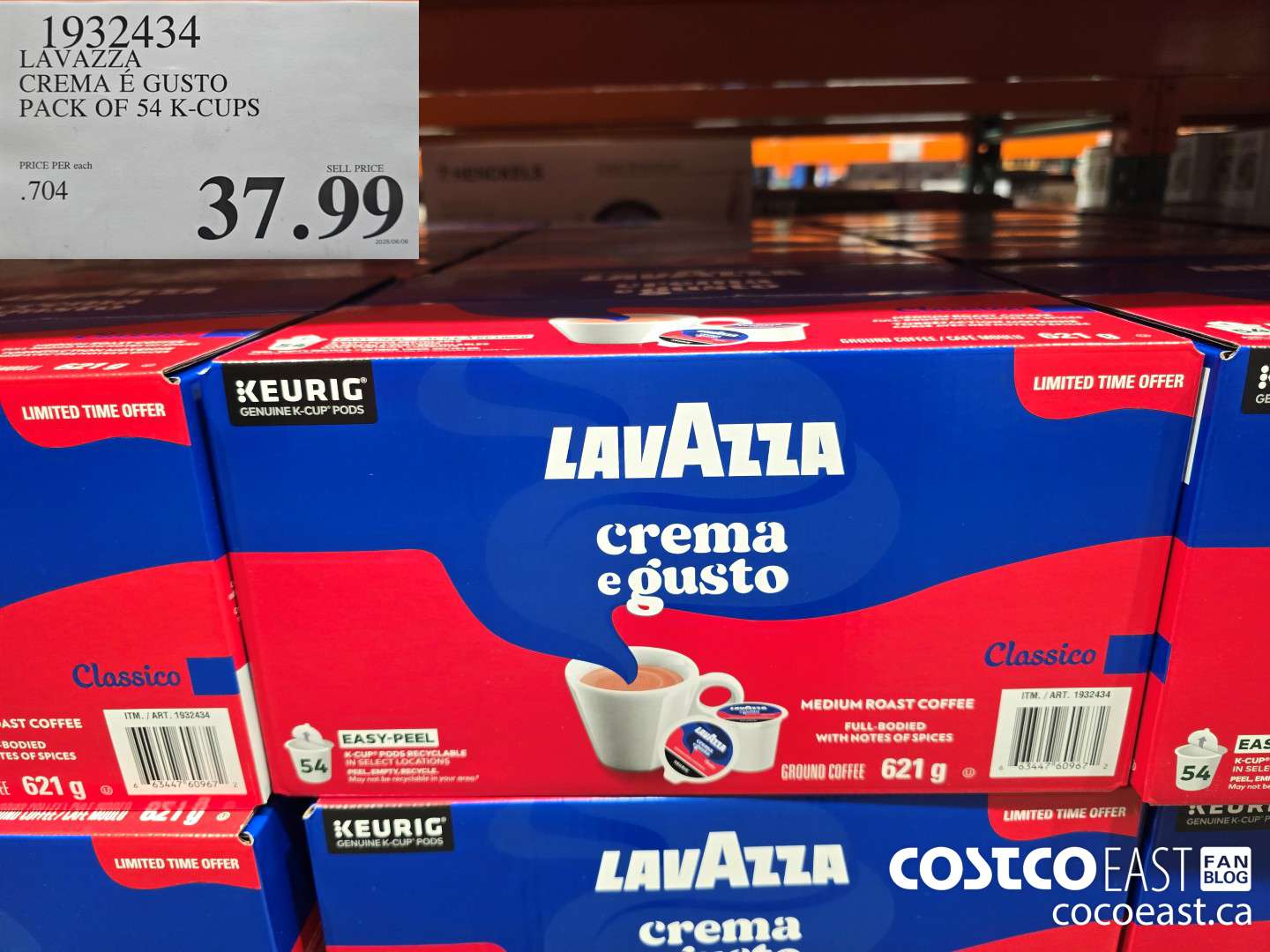 1932434 PAVAZZA CREMA EGUSTO PACK OF 54 K-CUPS $37.99