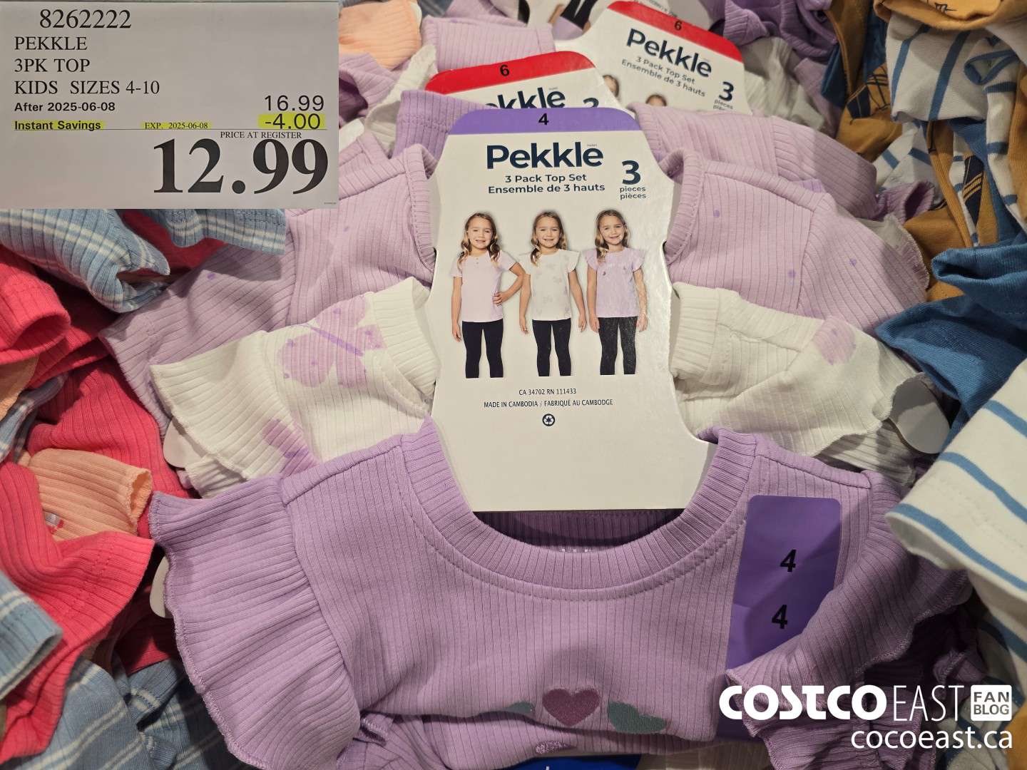 8262222 PEKKLE 3PK TOP KIDS SIZES 4-10 ($4.00 INSTANT SAVINGS EXPIRES ON 2025-06-08) $12.99