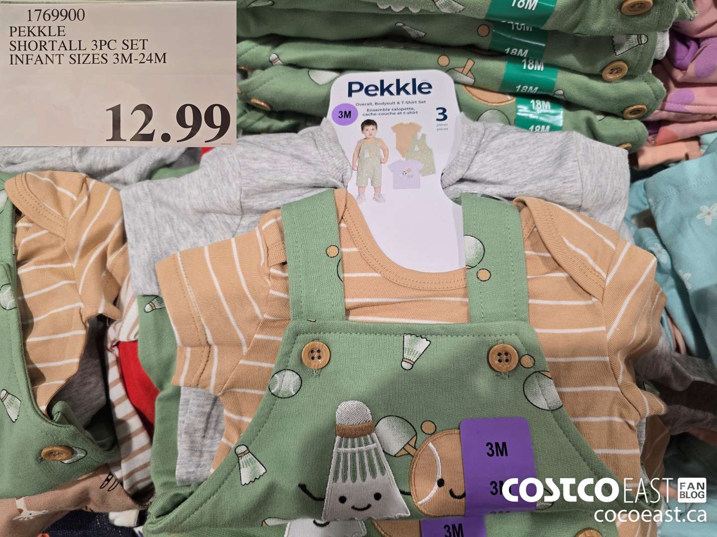 1769900 PEKKLE SHORTALL 3PC SET INFANT SIZES 3M-24M $12.99