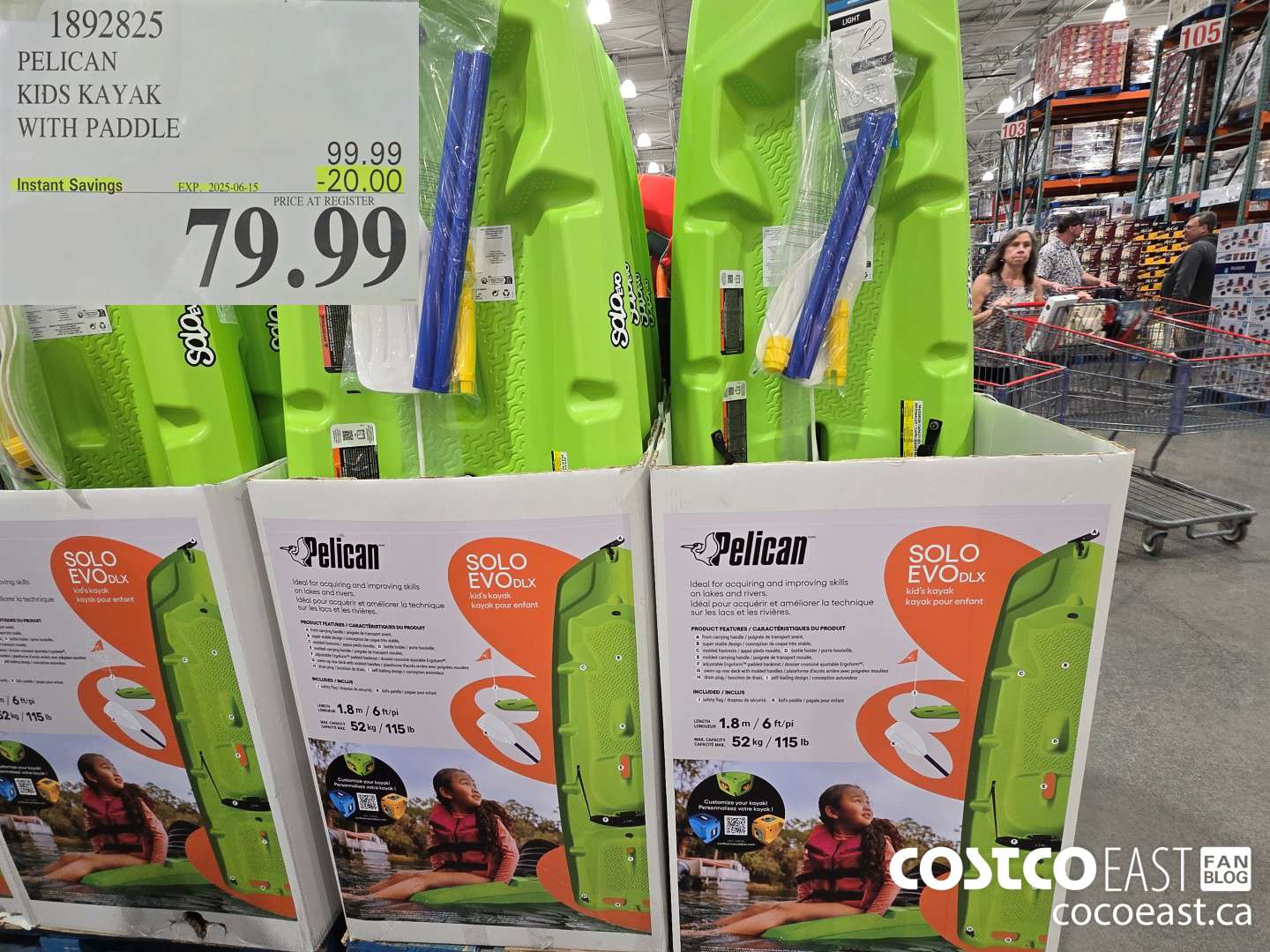 1892825 PELICAN KIDS KAYAK WITH PADDLE  ($20.00 INSTANT SAVINGS EXPIRES ON 2025-06-15) $79.99