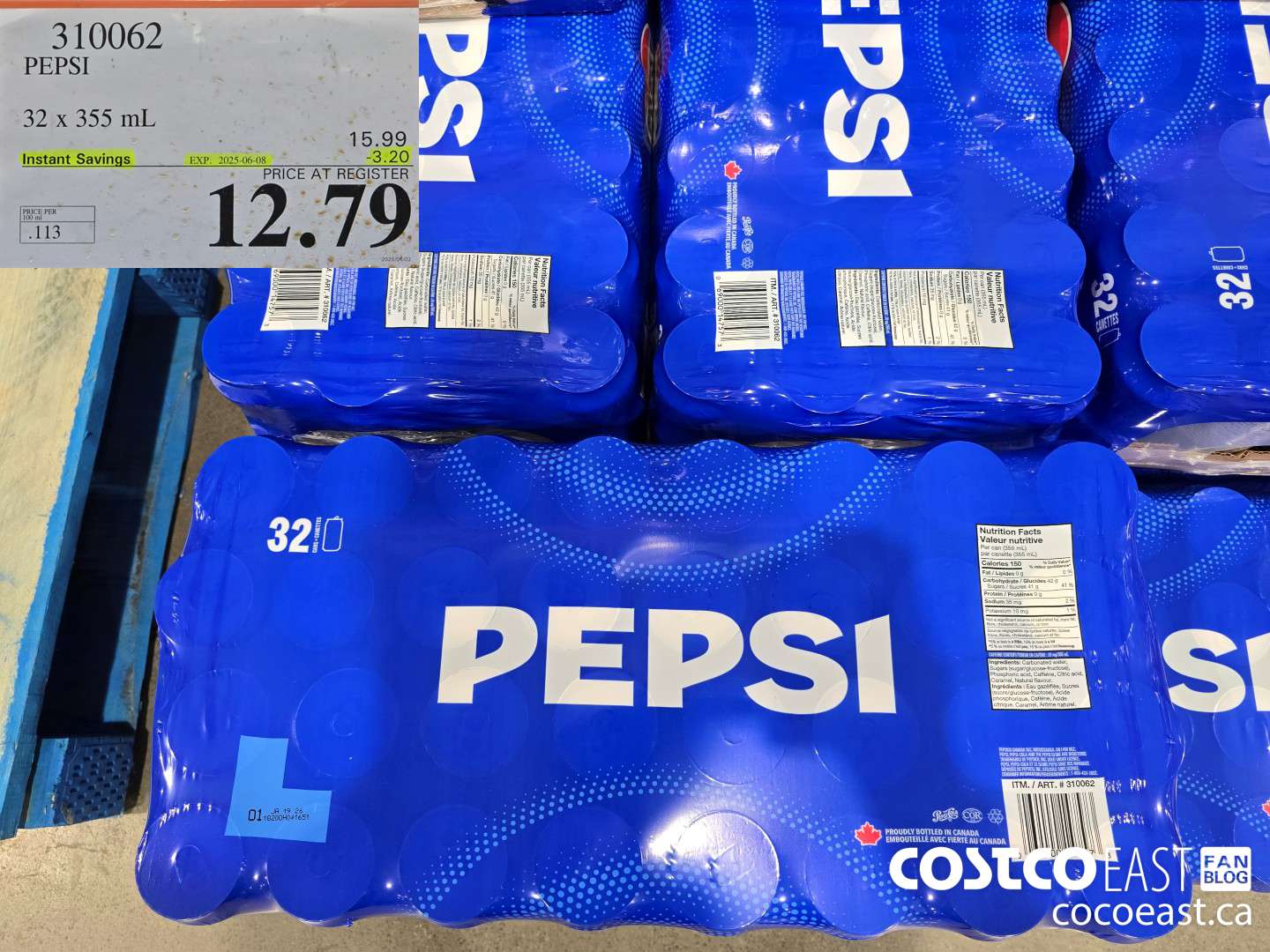 310062 PEPSI 32 X 355 ML ($3.20 INSTANT SAVINGS EXPIRES ON 2025-06-08) $12.79