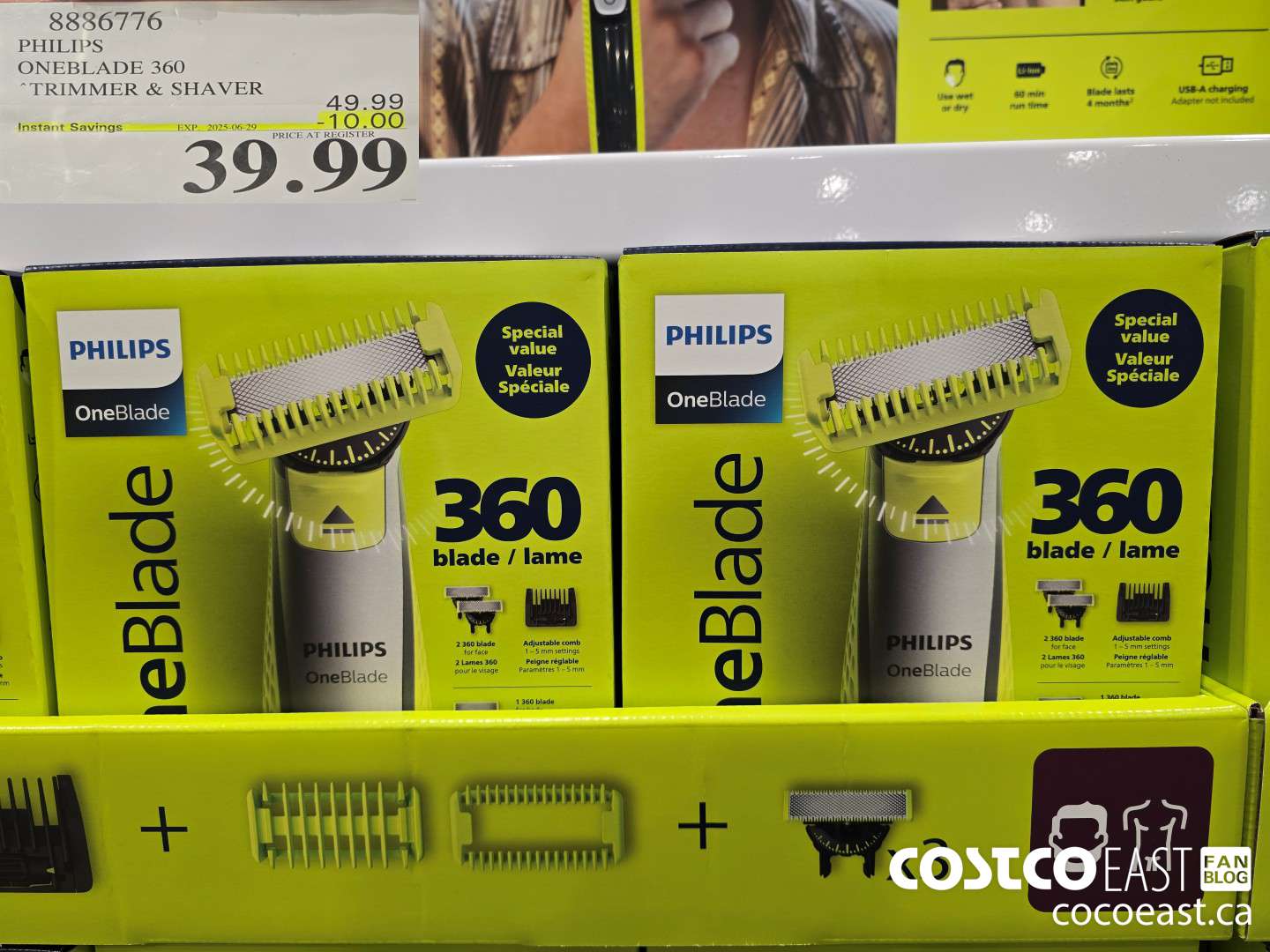 8886776 PHILIPS ONEBLADE 360 TRIMMER & SHAVER ($10.00 INSTANT SAVINGS EXPIRES ON 2025-06-29) $39.99