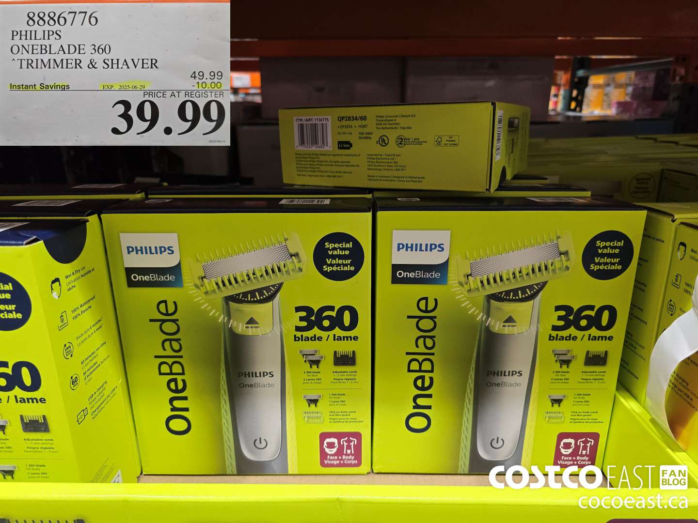 8886776 PHILIPS ONEBLADE 360 TRIMMER & SHAVER ($10.00 INSTANT SAVINGS EXPIRES ON 2025-06-29) $39.99
