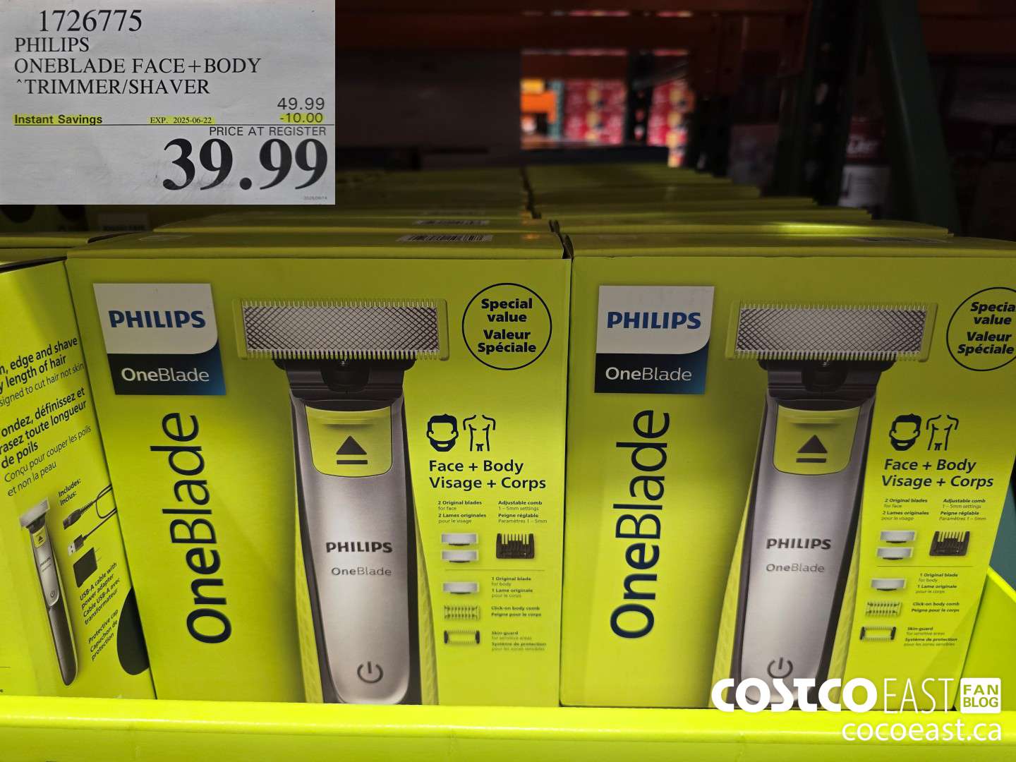 1726775 PHILIPS ONEBLADE FACE+ BODY TRIMMER/SHAVER ($10.00 INSTANT SAVINGS EXPIRES ON 2025-06-22) $39.99