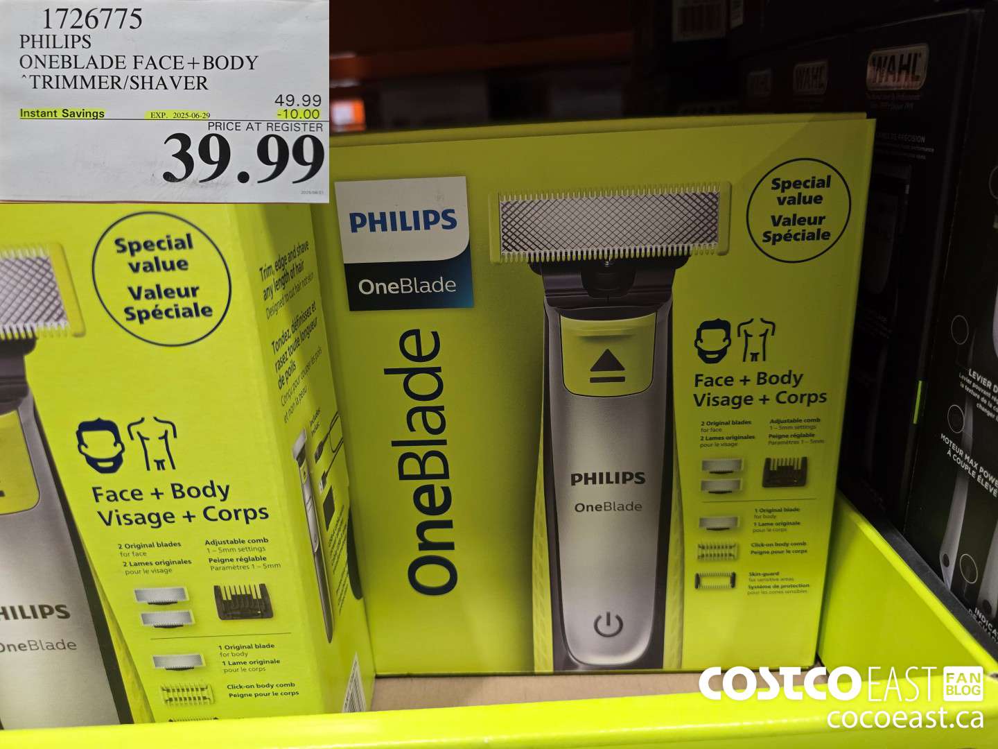 1726775 PHILIPS ONEBLADE FACE+ BODY TRIMMER/SHAVER ($10.00 INSTANT SAVINGS EXPIRES ON 2025-06-29) $39.99