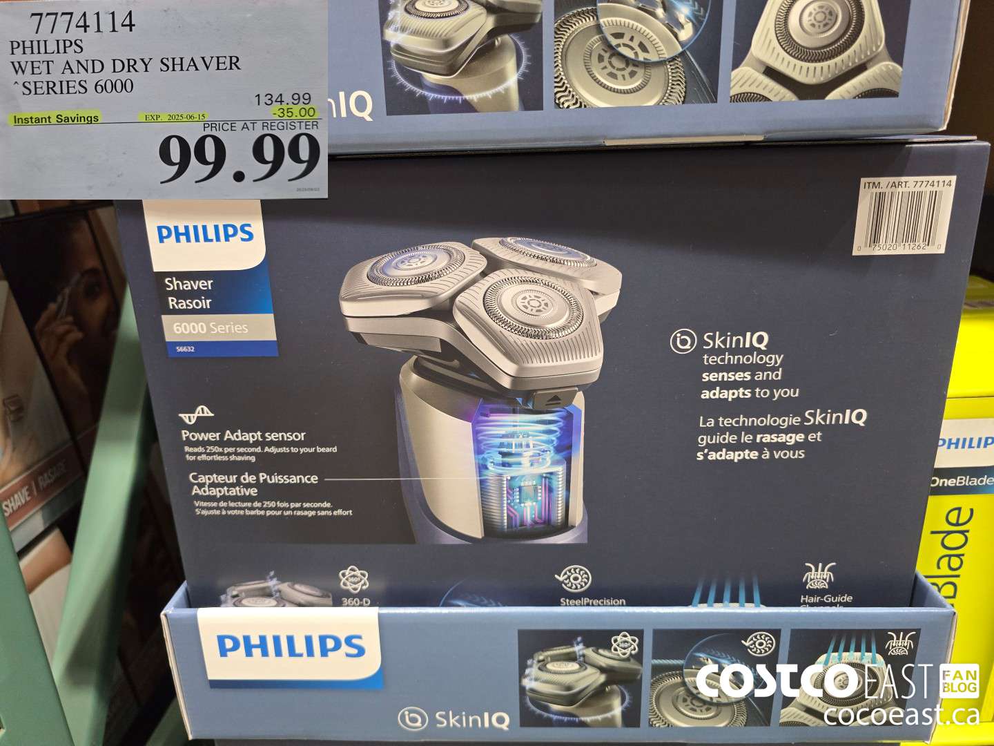 7774114 PHILIPS WET AND DRY SHAVER “SERIES 6000 ($35.00 INSTANT SAVINGS EXPIRES ON 2025-06-15) $99.99