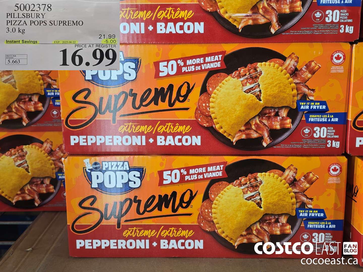 5002378 PILLSBURY PIZZA POPS SUPREMO 3.0 KG ($5.00 INSTANT SAVINGS EXPIRES ON 2025-06-22) $16.99