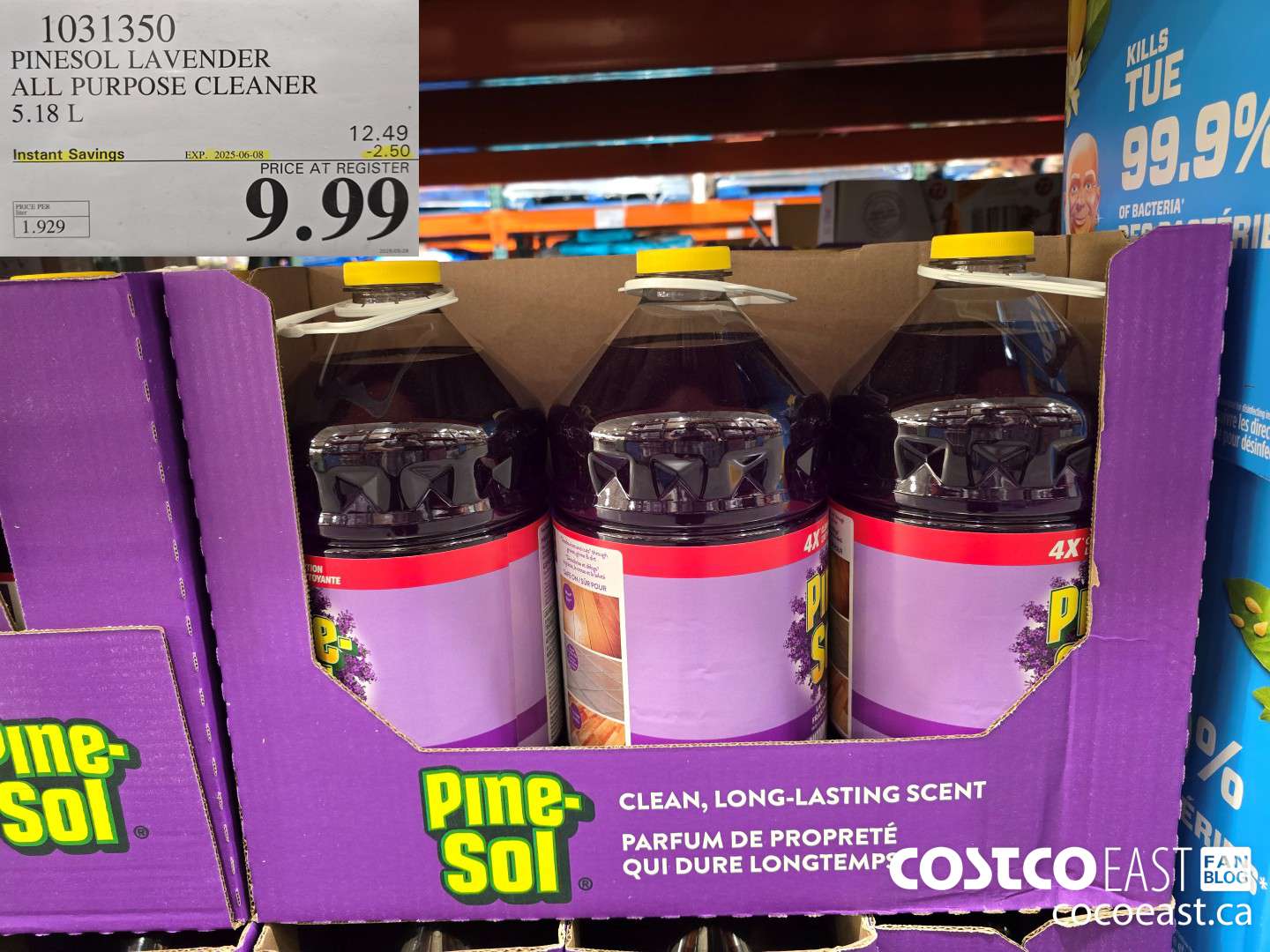 1031350 PINESOL LAVENDER ALL PURPOSE CLEANER 5.18 L ($2.50 INSTANT SAVINGS EXPIRES ON 2025-06-08) $9.99