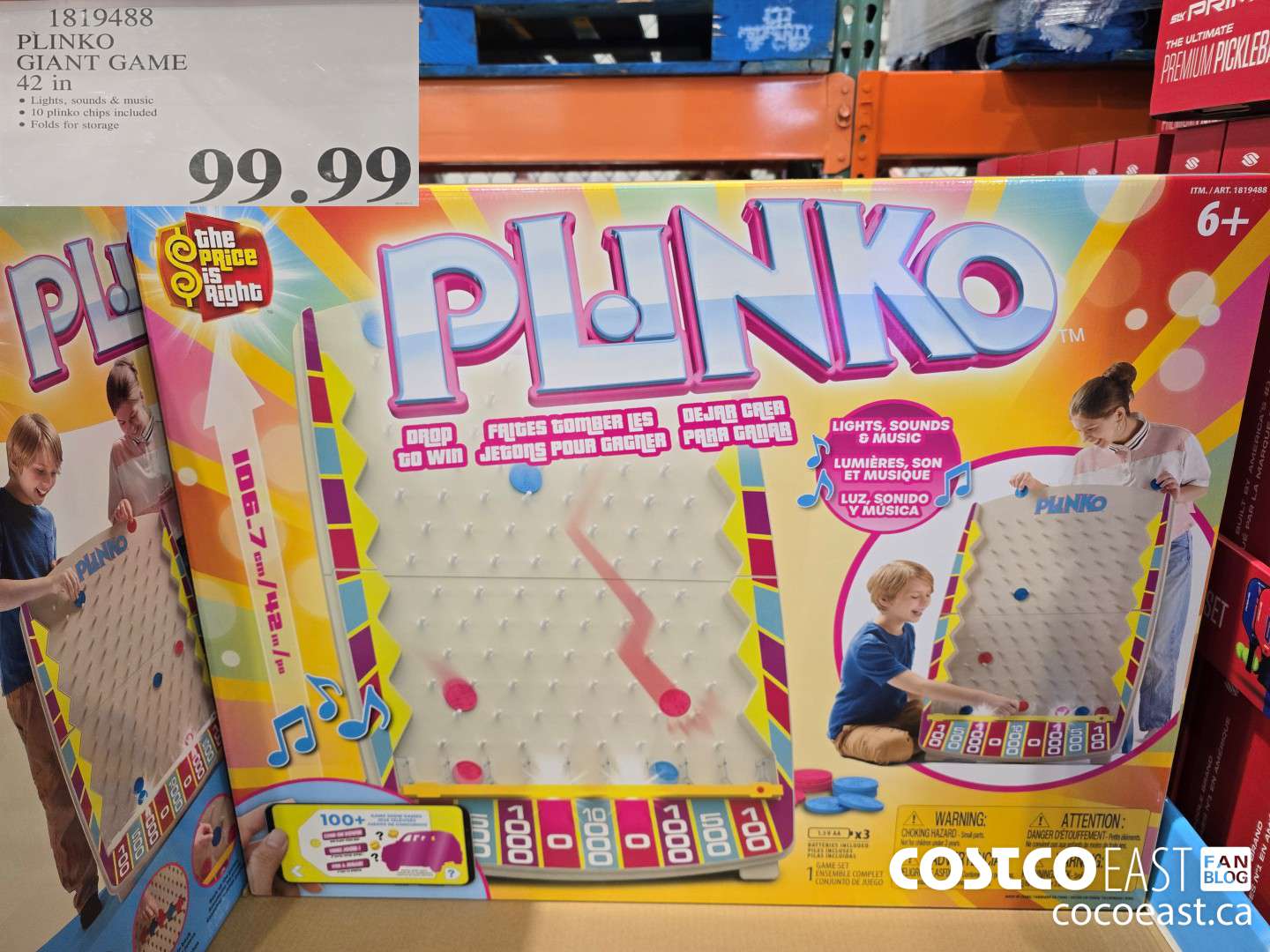 1819488 PLINKO GIANT GAME 42 IN $99.99