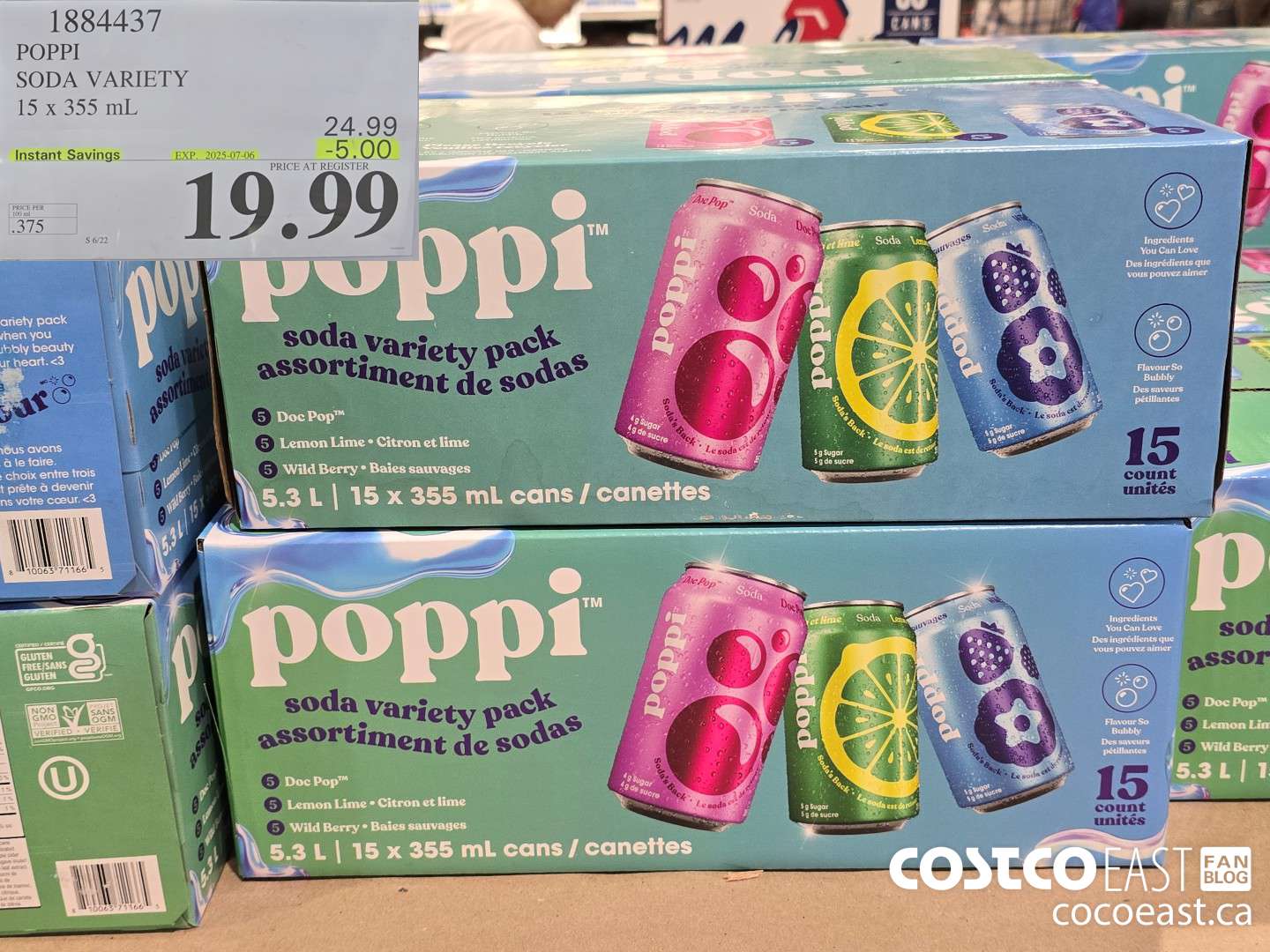 1884437 POPPI SODA VARIETY 15 X 355 ML ($5.00 INSTANT SAVINGS EXPIRES ON 2025-07-06) $19.99