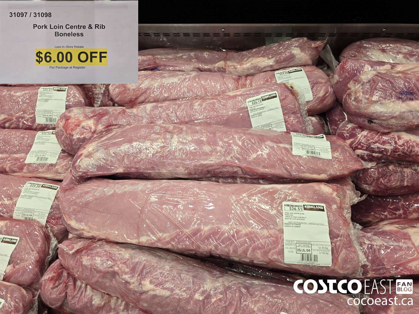 31097 PORK LOIN CENTRE & RIB BONELESS ($6.00 INSTANT SAVINGS)