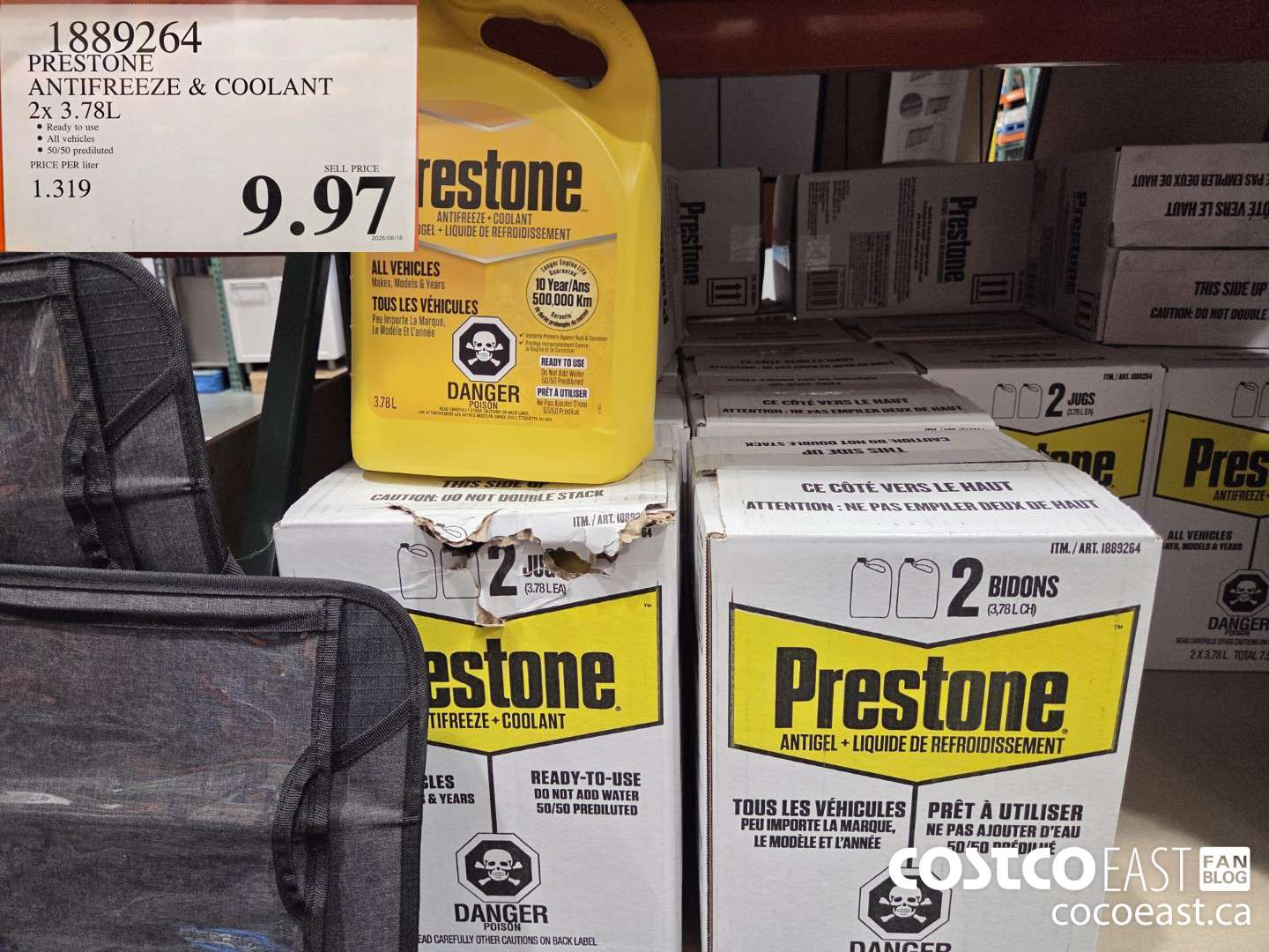 1889264 PRESTONE ANTIFREEZE & COOLANT 2 X 3.78L $9.97