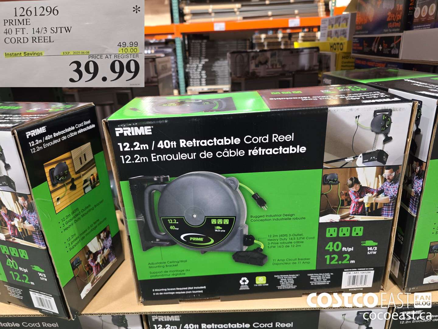 1261296 PRIME 40 FT. 14/3 SJTW CORD REEL ($10.00 INSTANT SAVINGS EXPIRES ON 2025-06-08) $39.99