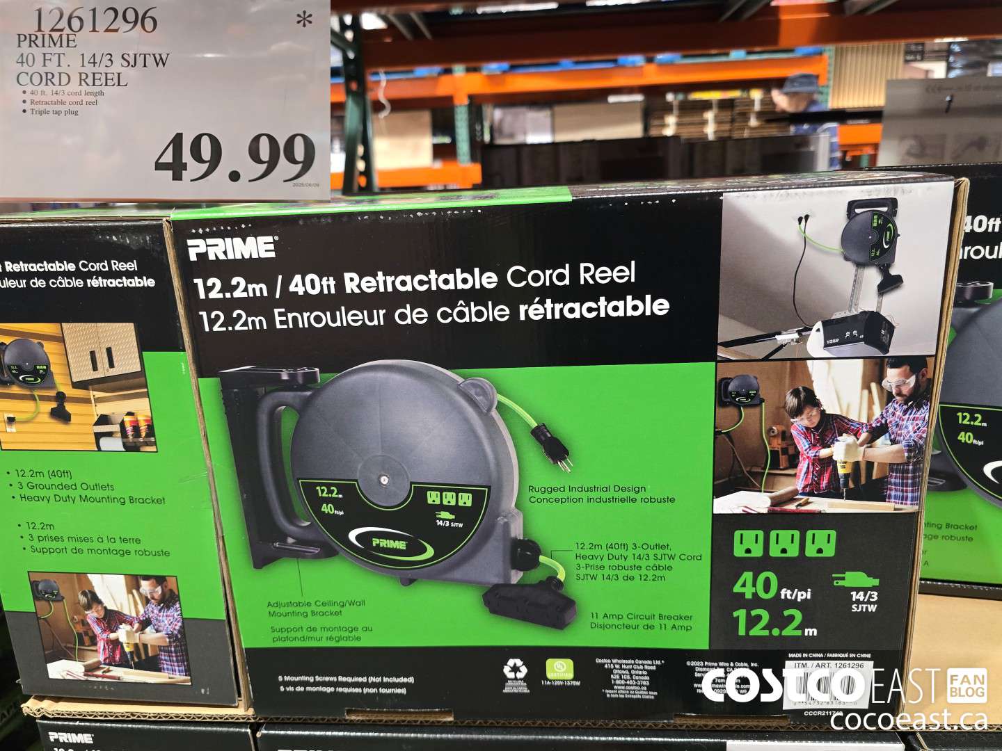 1261296 PRIME 40 FT. 14/3 SJTW CORD REEL $49.99