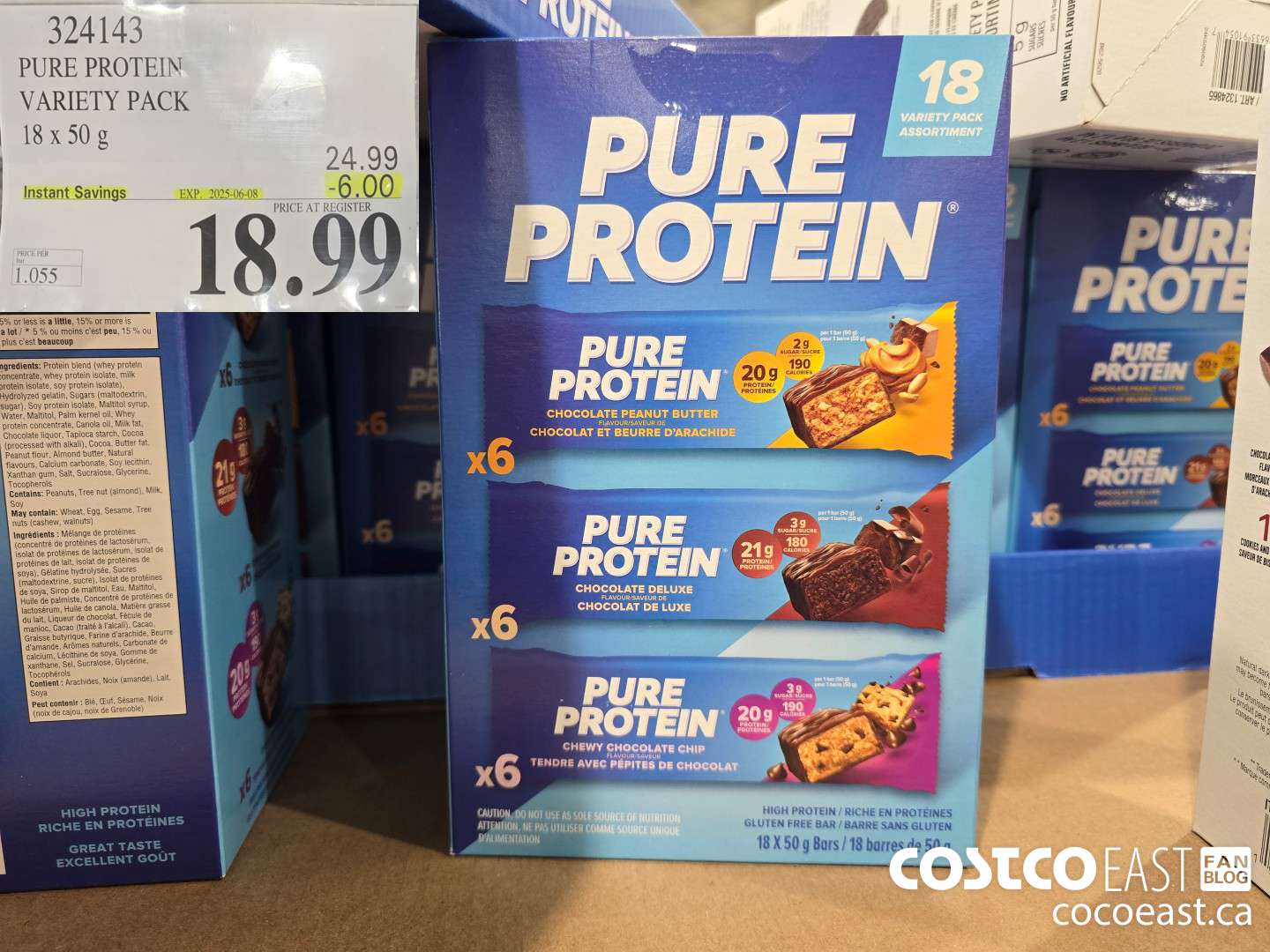 324143 PURE PROTEIN VARIETY PACK 18 x 50G ($6.00 INSTANT SAVINGS EXPIRES ON 2025-06-08) $18.99