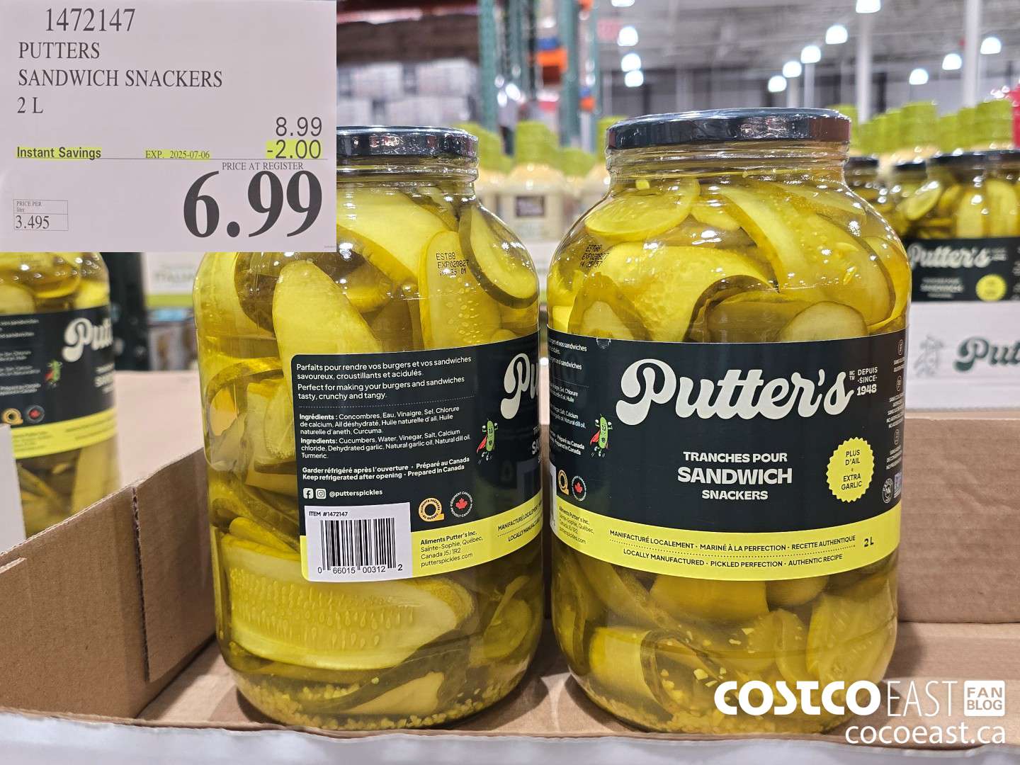 1472147 PUTTERS SANDWICH SNACKERS 2 L ($2.00 INSTANT SAVINGS EXPIRES ON 2025-07-06) $6.99