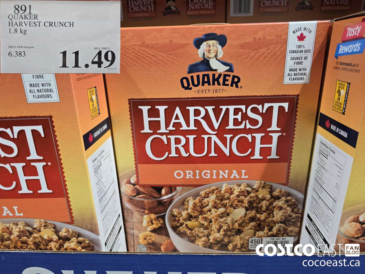 891 QUAKER HARVEST CRUNCH 1.8 kg  $11.49