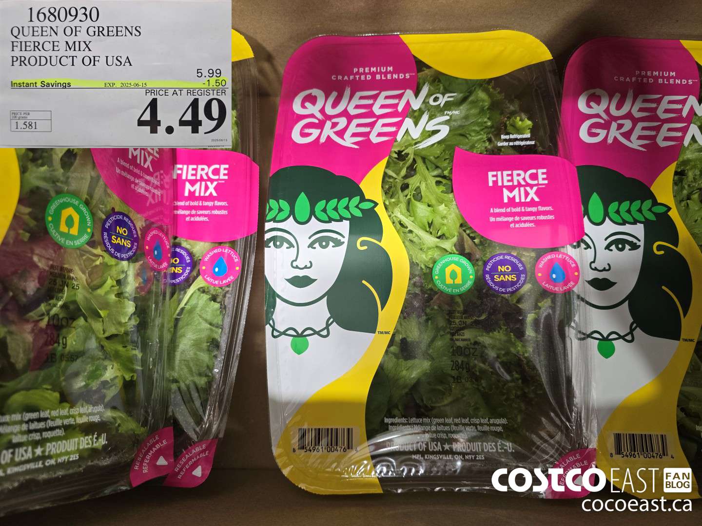 1680930 QUEEN OF GREENS FIERCE MIX PRODUCT OF USA ($1.50 INSTANT SAVINGS EXPIRES ON 2025-06-15) $4.49