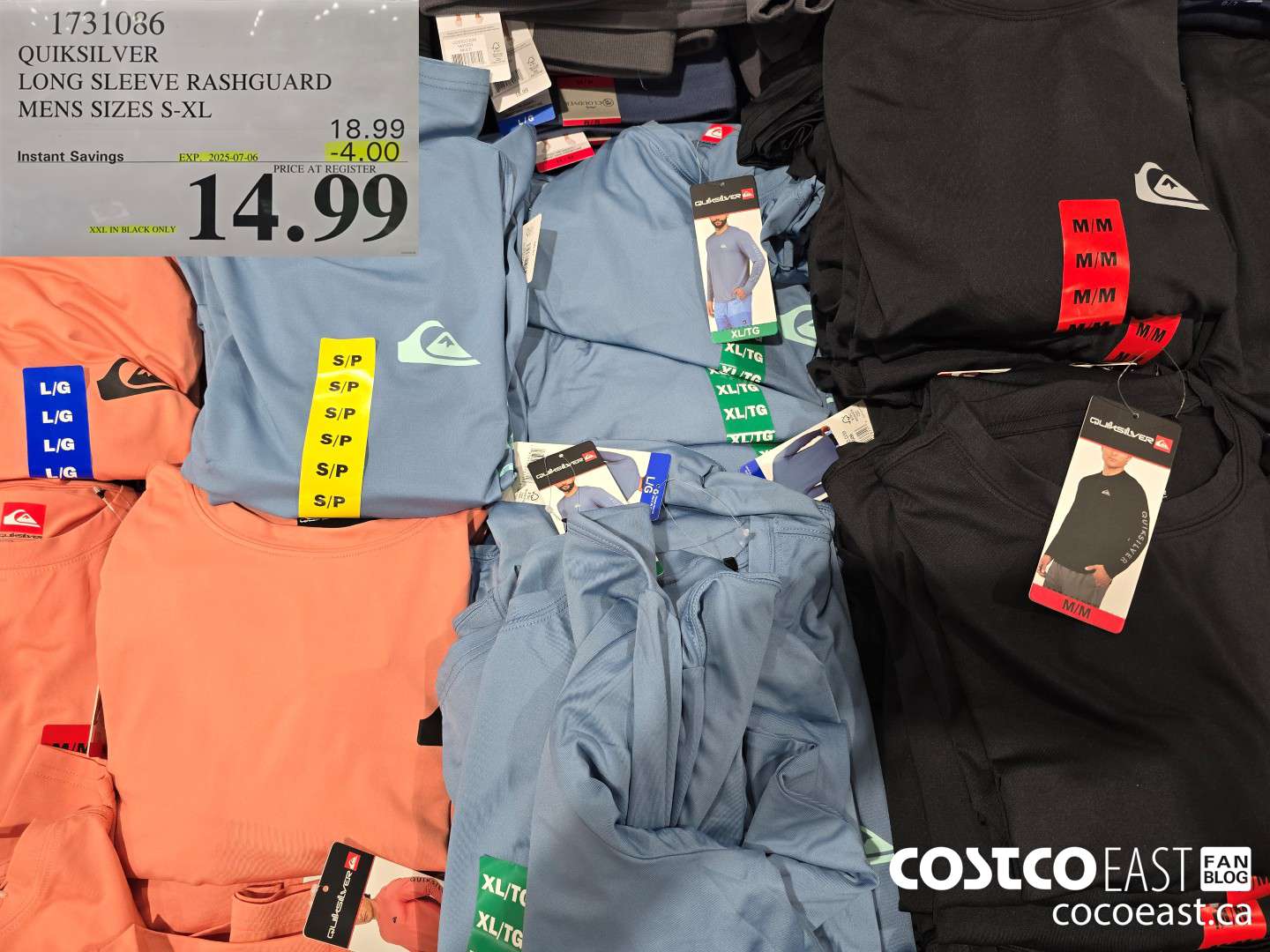 1731086 QUIKSILVER LONG SLEEVE RASHGUARD MENS SIZES S-XL ($4.00 INSTANT SAVINGS EXPIRES ON 2025-07-06) $14.99