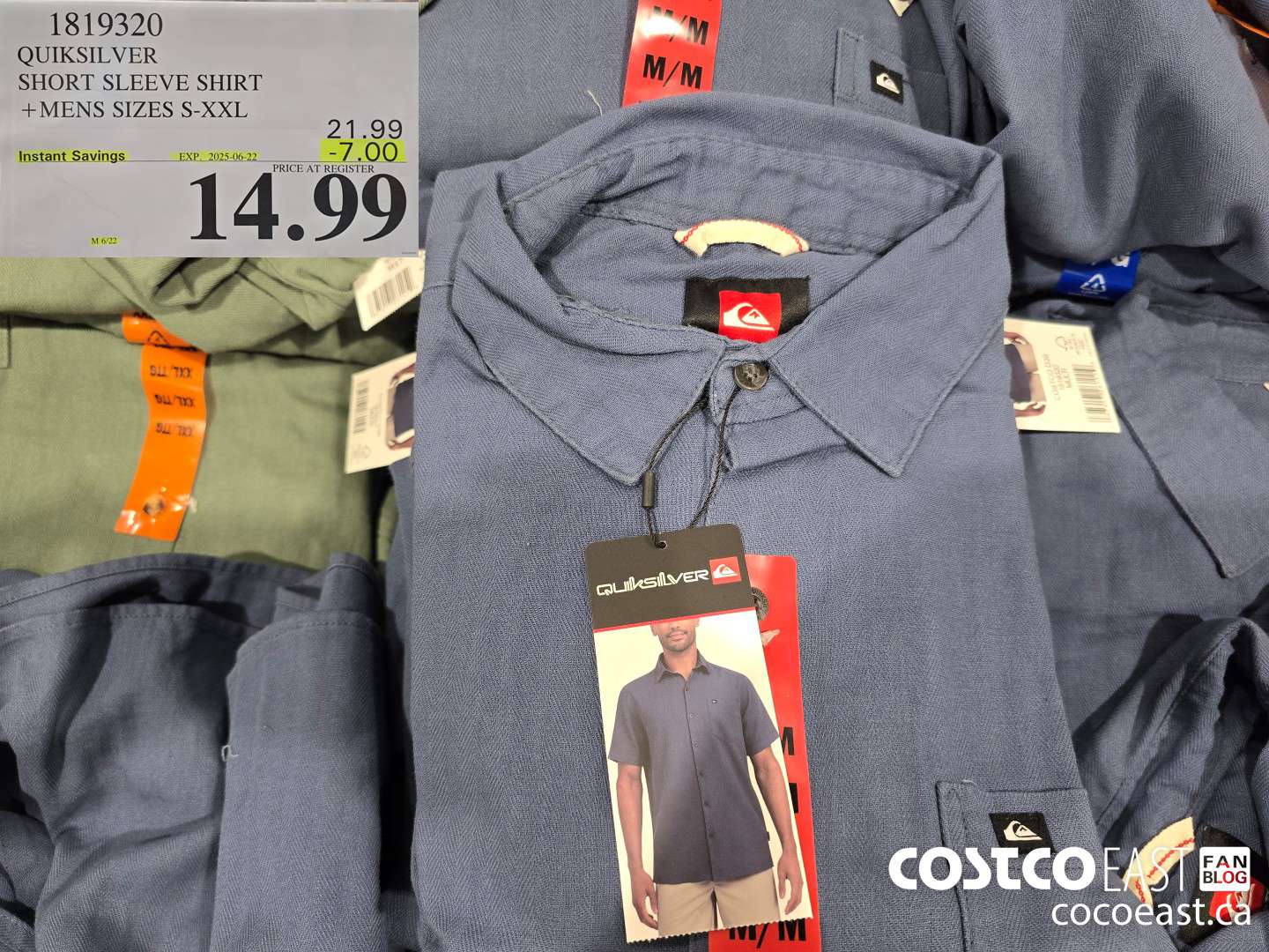 1819320 QUIKSILVER SHORT SLEEVE SHIRT +MENS SIZES S-XXL ($7.00 INSTANT SAVINGS EXPIRES ON 2025-06-22) $14.99