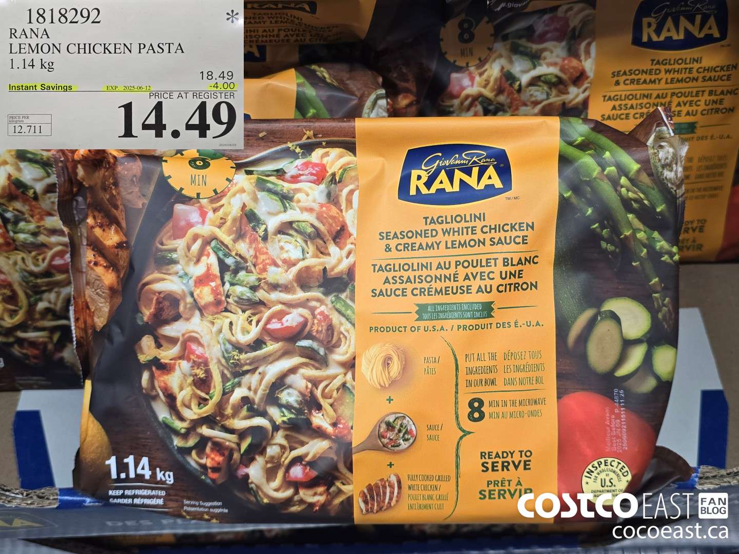 1818292 RANA LEMON CHICKEN PASTA 1.14 kg 2025-056-12 ($4.00 INSTANT SAVINGS) $14.49